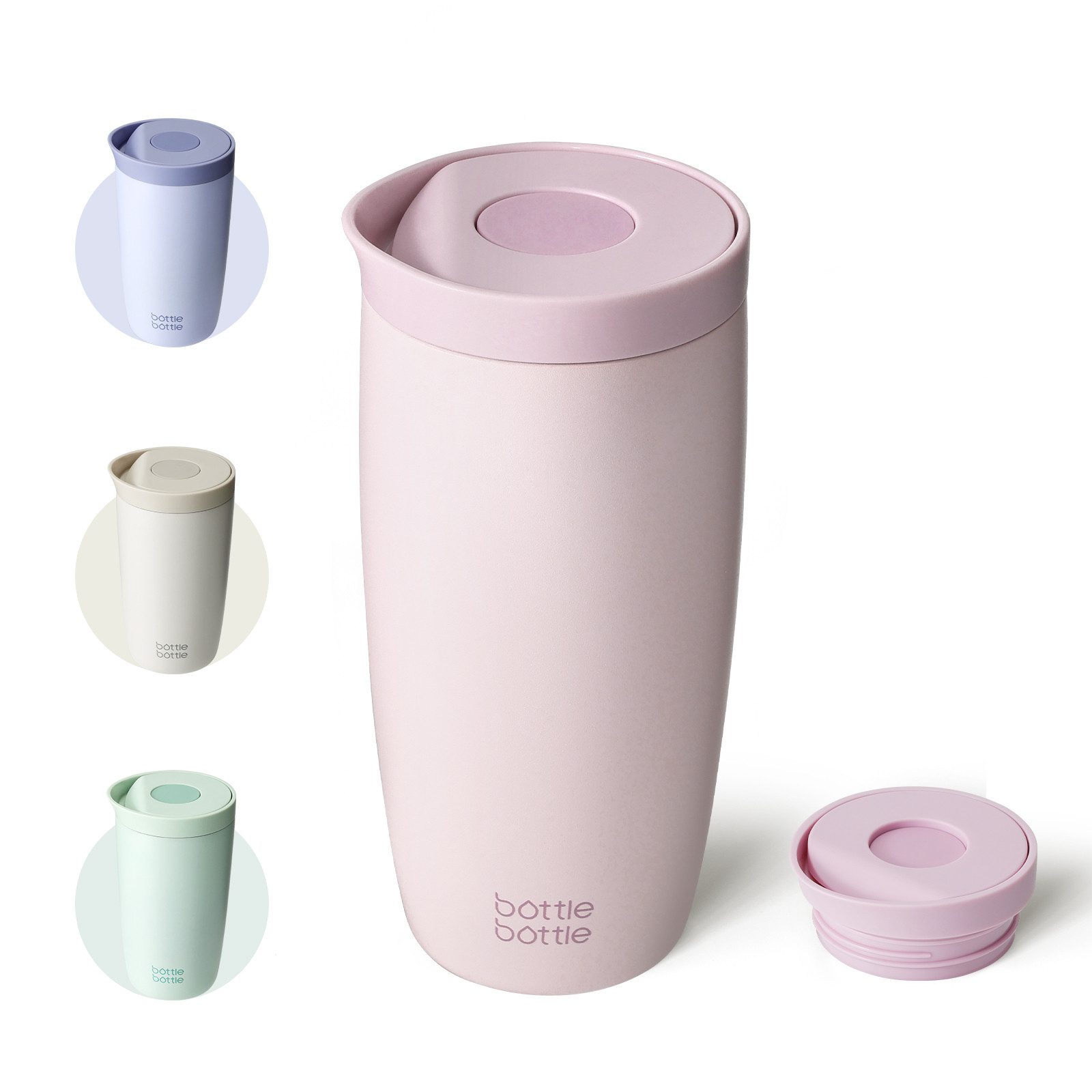 BOTTLE BOTTLE Thermobecher Premium Isolierbecher aus Edelstahl, 500ml, auslaufsicher, 1-tlg., Edelstahl, Quick-Press-Verschluss, doppelwandig, hält Getränke lange heiß & kalt