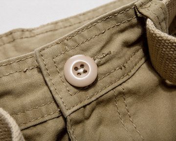 KIKI Arbeitsshorts Herren Cargo Shorts Baumwolle Bermuda Vintage Casual Shorts