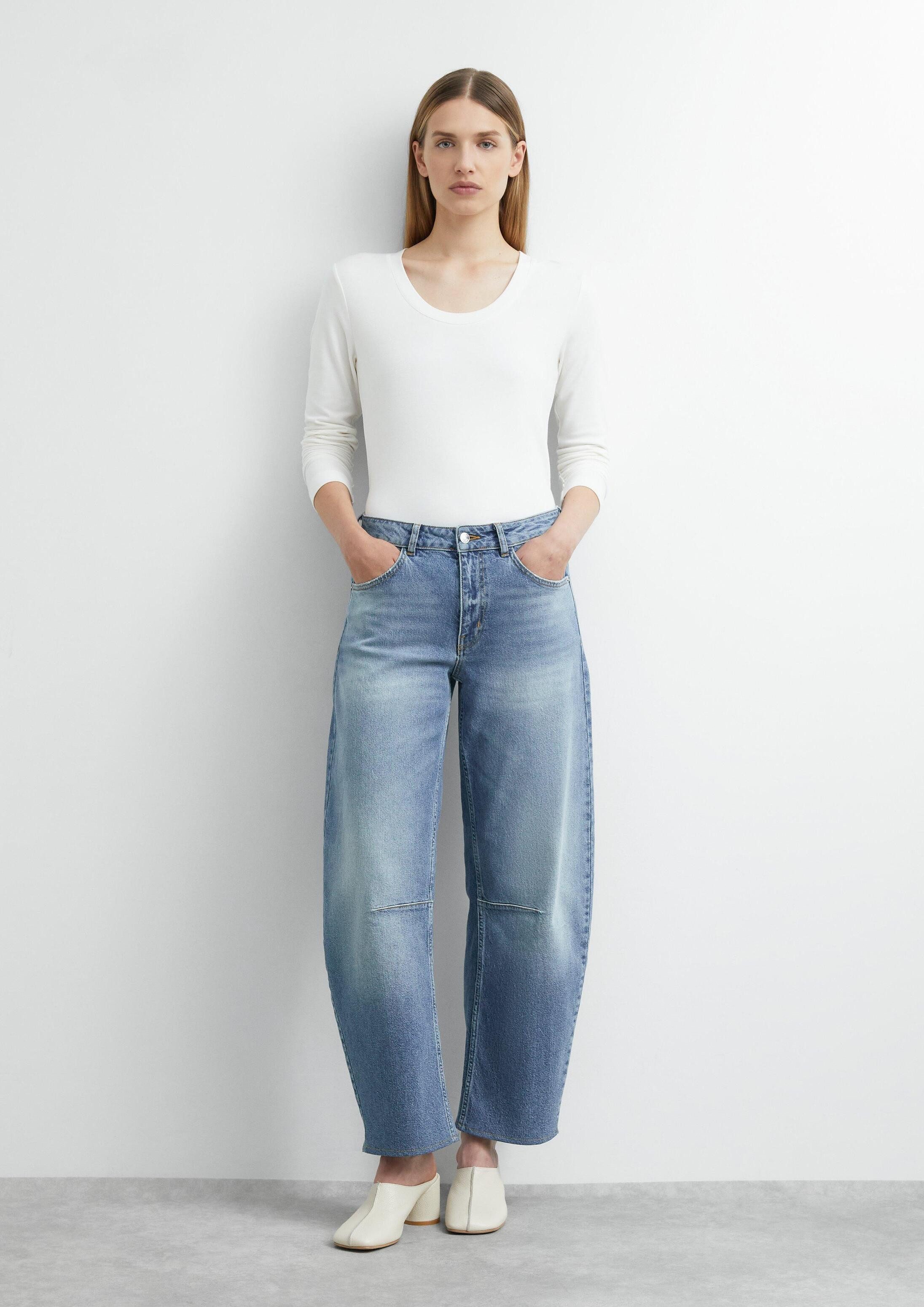 comma Regular-fit-Jeans Jeans-Hose Barrel Leg Denim