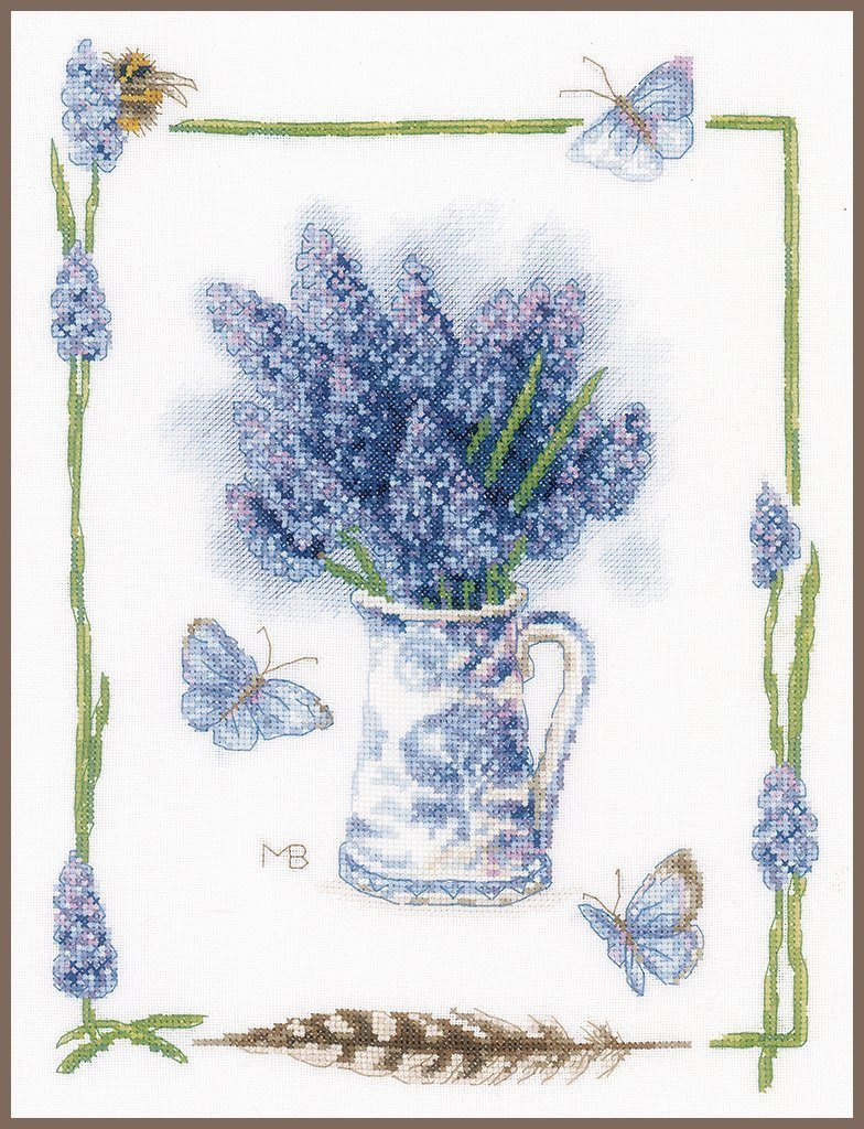 Lanarte Kreativset Lanarte Zählmusterpackung Blaue Trauben, (Set, Lanarte embroidery Kit)