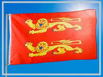 PHENO FLAGS Flagge Basse Normandie Flagge 90 x 150 cm Fahne Frankreich Normandiefahne (Hissflagge für Fahnenmast), Inkl. 2 Messing Ösen