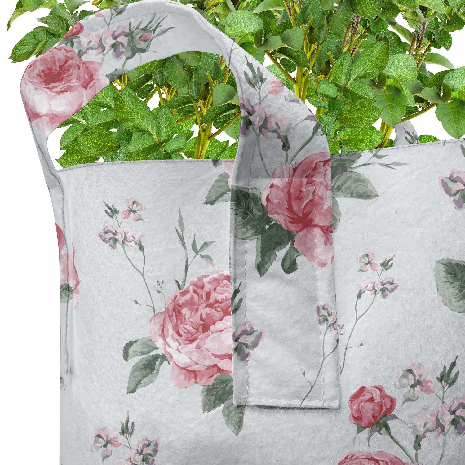 Pflanzen, Frühlings-Blumen-Rosen Romantisch Pflanzkübel für hochleistungsfähig Griffen mit Abakuhaus Stofftöpfe
