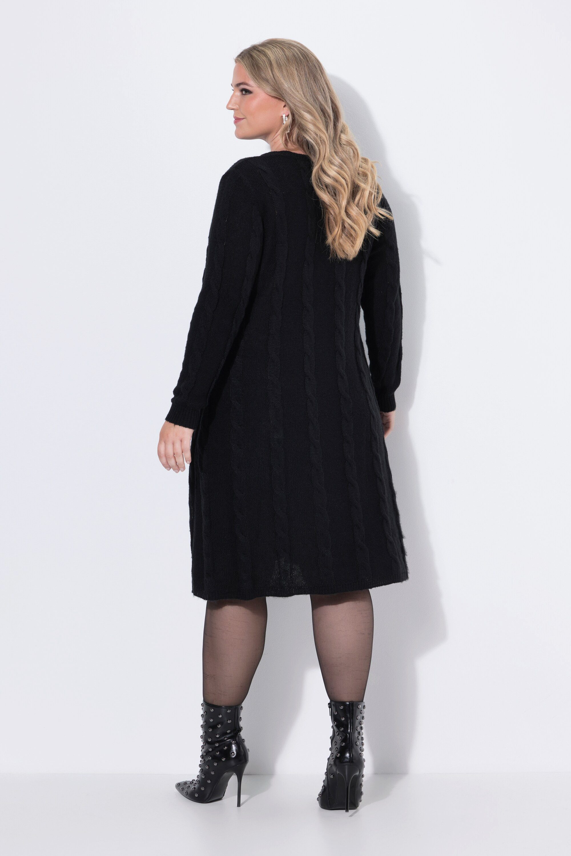 MIAMODA Strickkleid Strickkleid A-Linie Zopfmuster Langarm