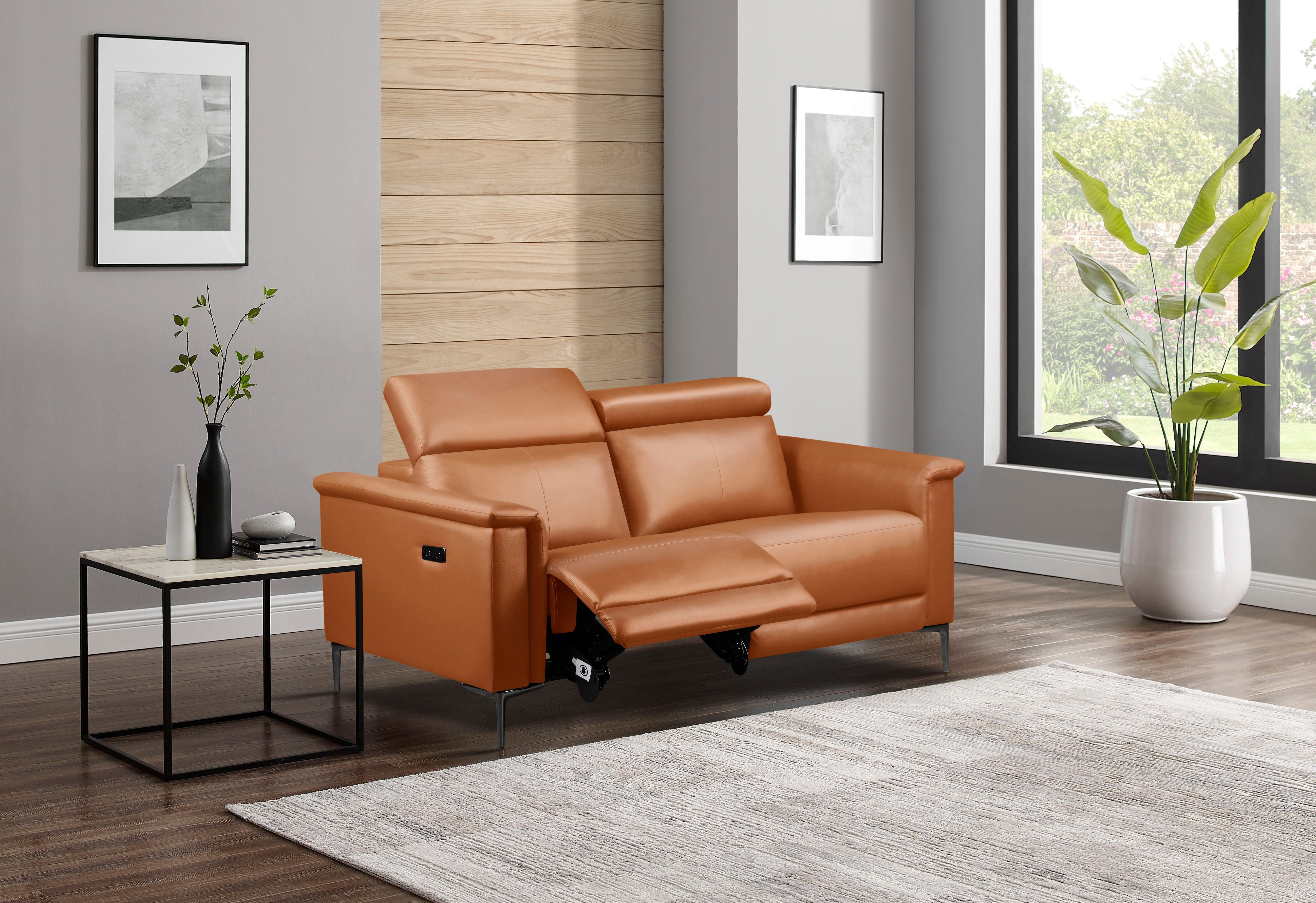 OTTO home 2-Sitzer LUND, 160 cm, mit Relaxfunktion und Kopfteilverstellung, manuell od. elektrisch (m.USB-C), Echtleder, Kunstleder, Webstoff