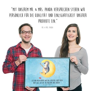 Fußmatte 50 x 75 cm Pinguin Mond - Eisblau - Geschenk, Türmatte, Angel, Fußabt, Mr. & Mrs. Panda, Höhe: 0.3 mm, Charakteristische Designs