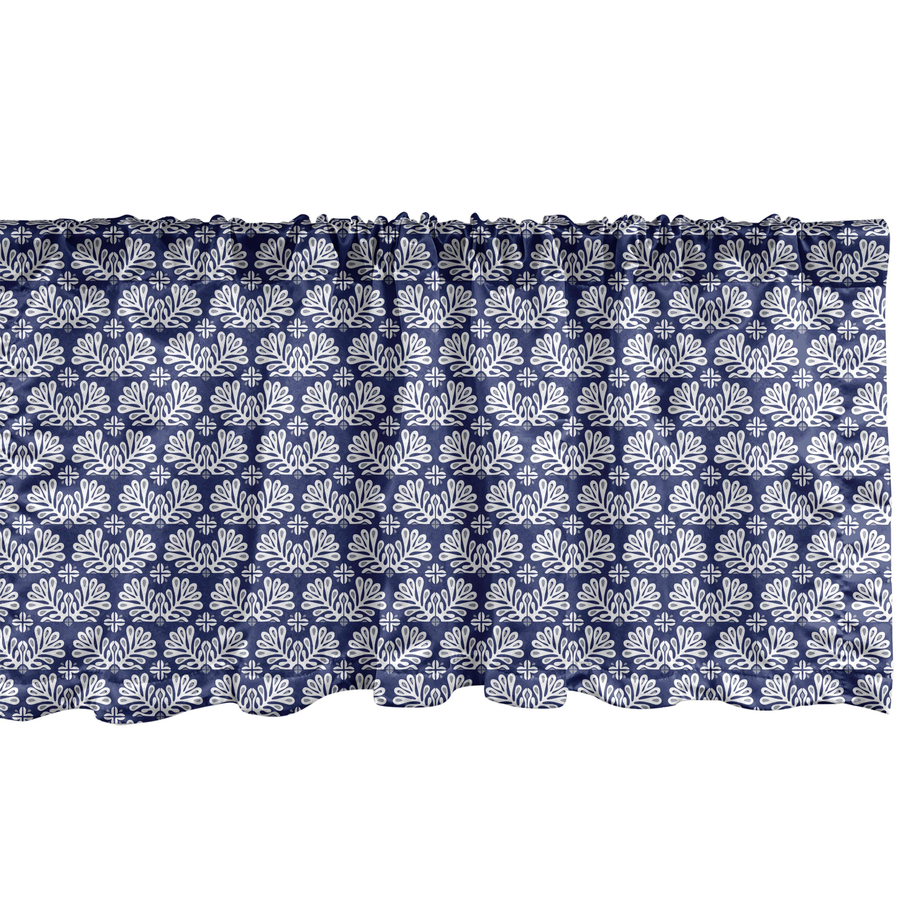 Scheibengardine Vorhang Volant für Küche Schlafzimmer Dekor mit Stangentasche, Abakuhaus, Microfaser, Mosaik Türkische Folklore Blumenmuster