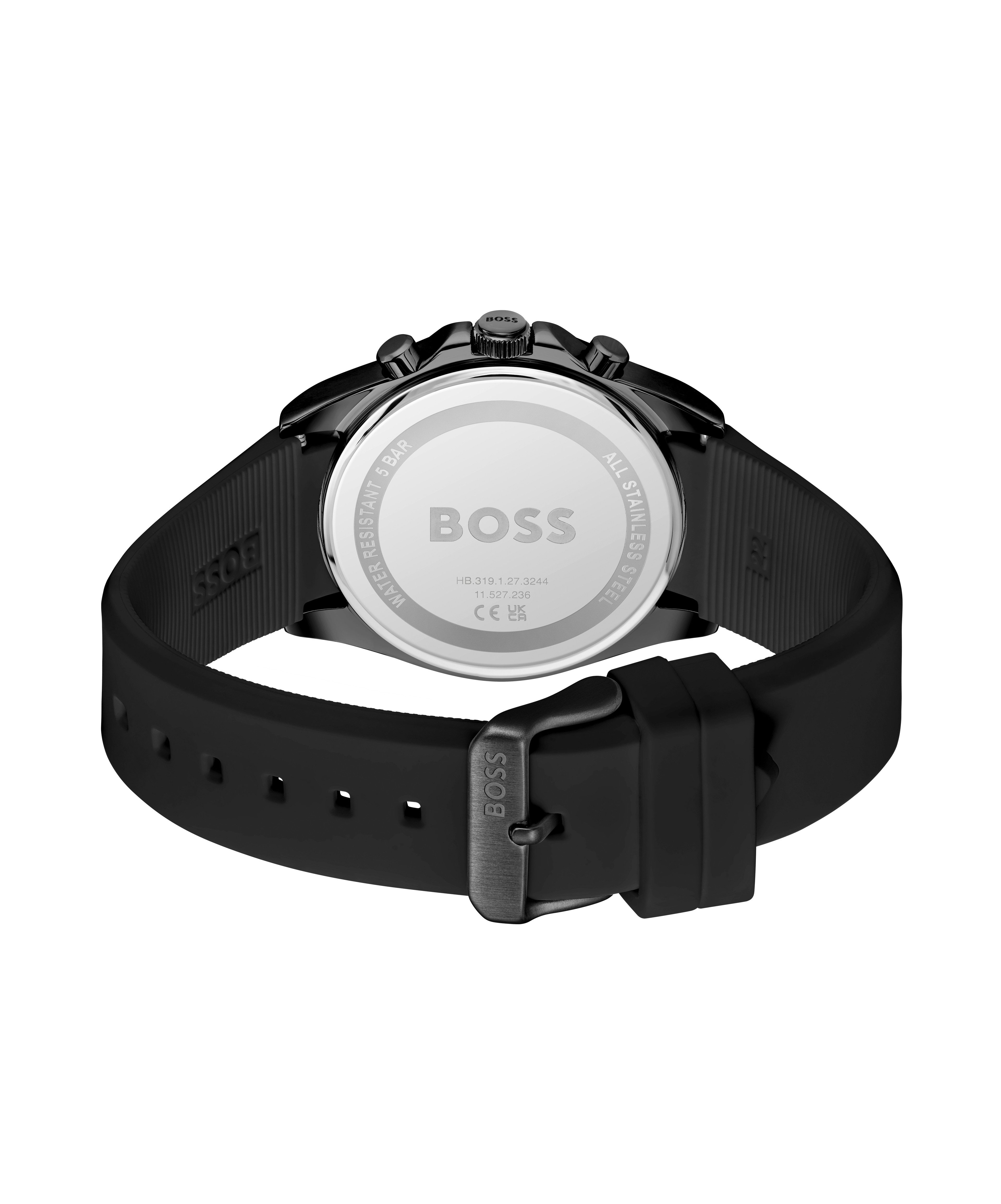 BOSS Chronograph STRIKE CHRONO 1514289, Quarzuhr, Armbanduhr, Herrenuhr, Silikonarmband, analog, Tag