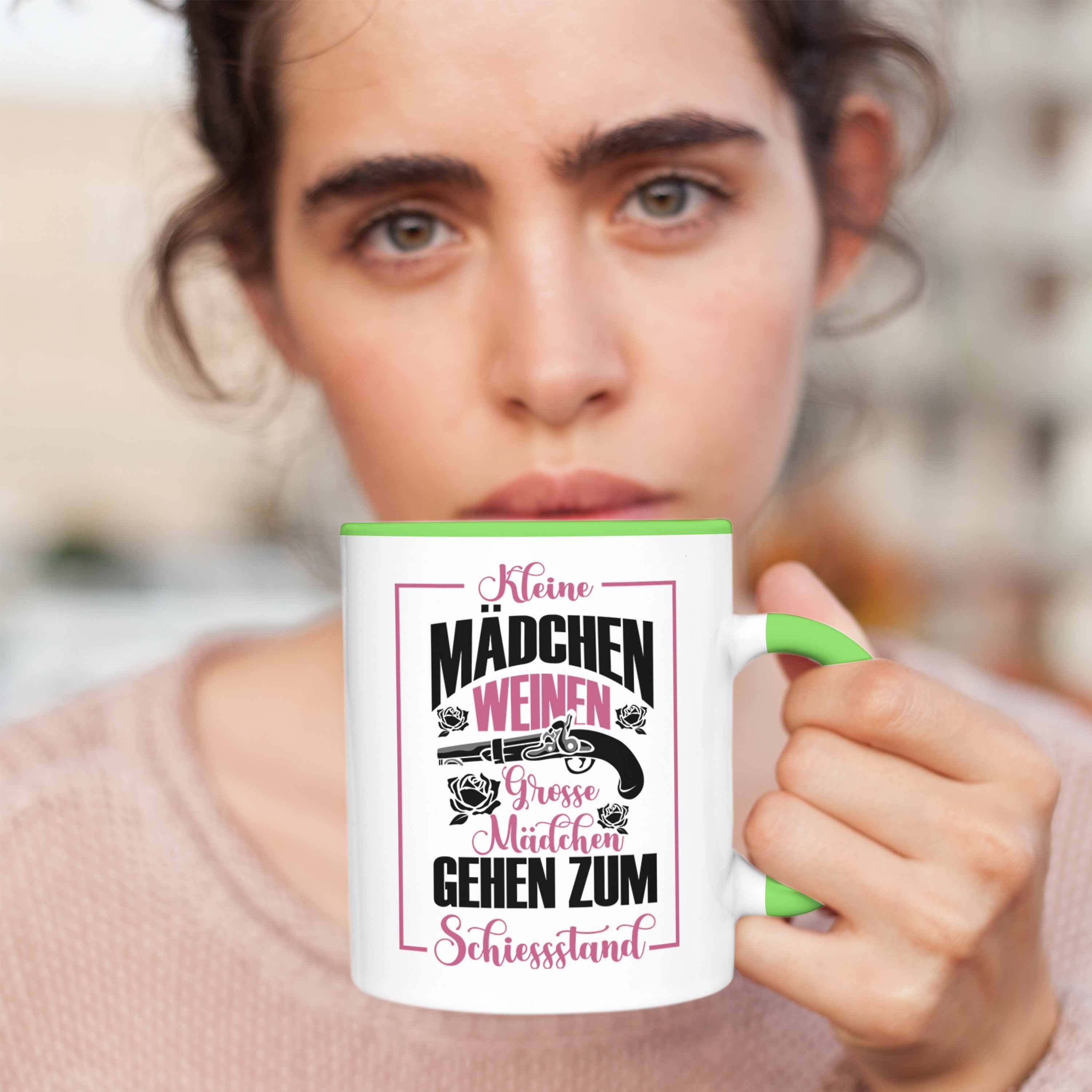 Trendation Tasse Mädchen Tasse Geschenk Grün Mädchen schießbegeisterte für Schützenfest-Fans