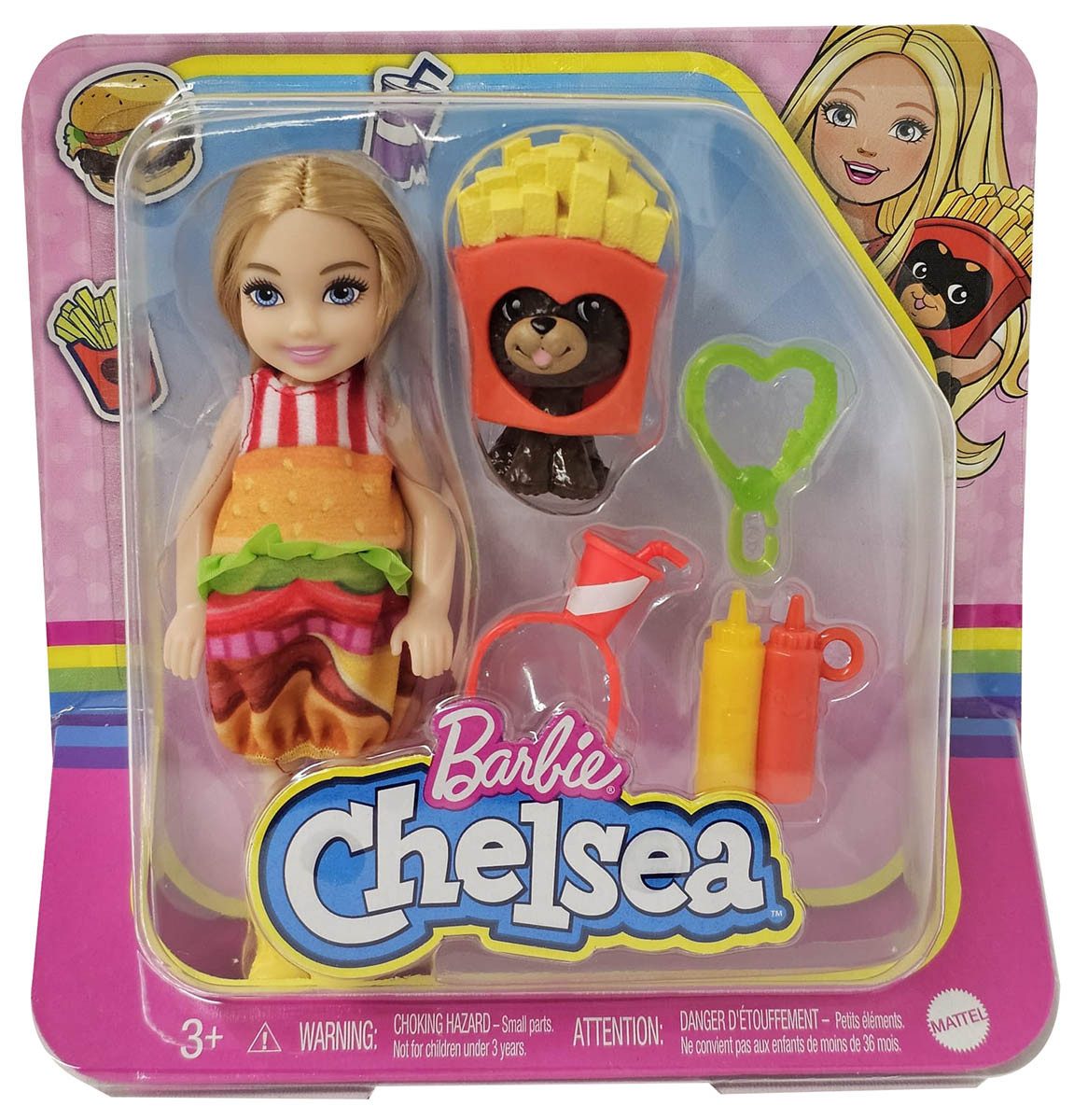 Barbie Spielfigur Barbie GRP69 You Can be Anything Chelsea Mädchen Puppe blond mit Hambu
