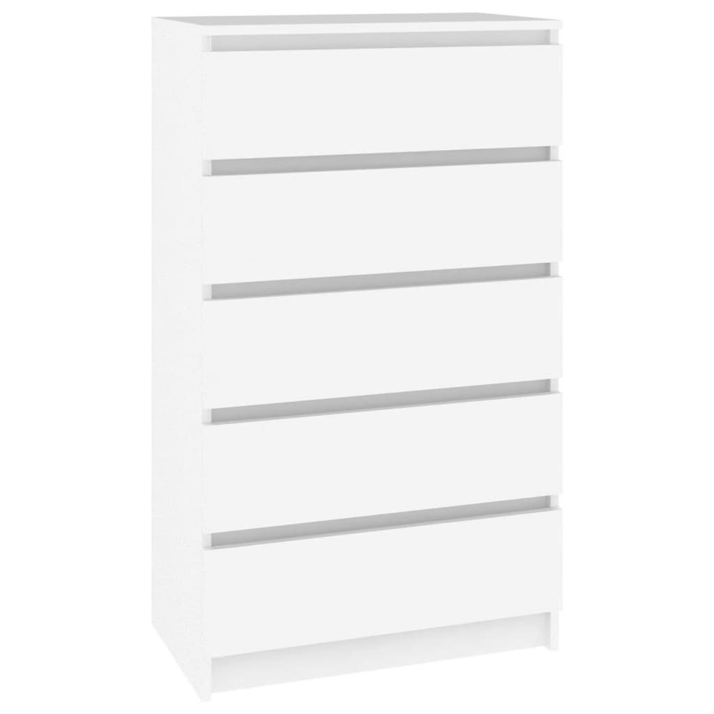 vidaXL Kommode NA Kommode Schubladenschrank Weiß 60x36x103 cm Spanplatte