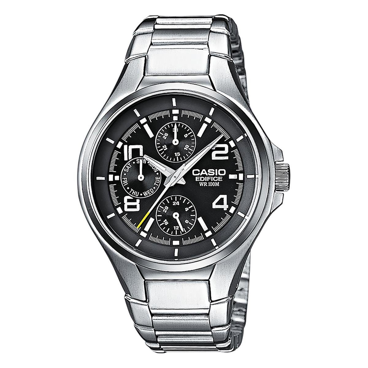 Chronograph Casio Edifice Herren Uhr EF-316D-1AVEG Edelstahl, Chronograph