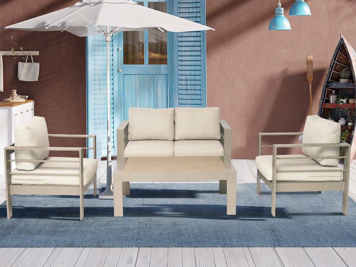 MeXo Gartenlounge-Set Gartenmöbel Set Aluminium Loungeset günstig online kaufen