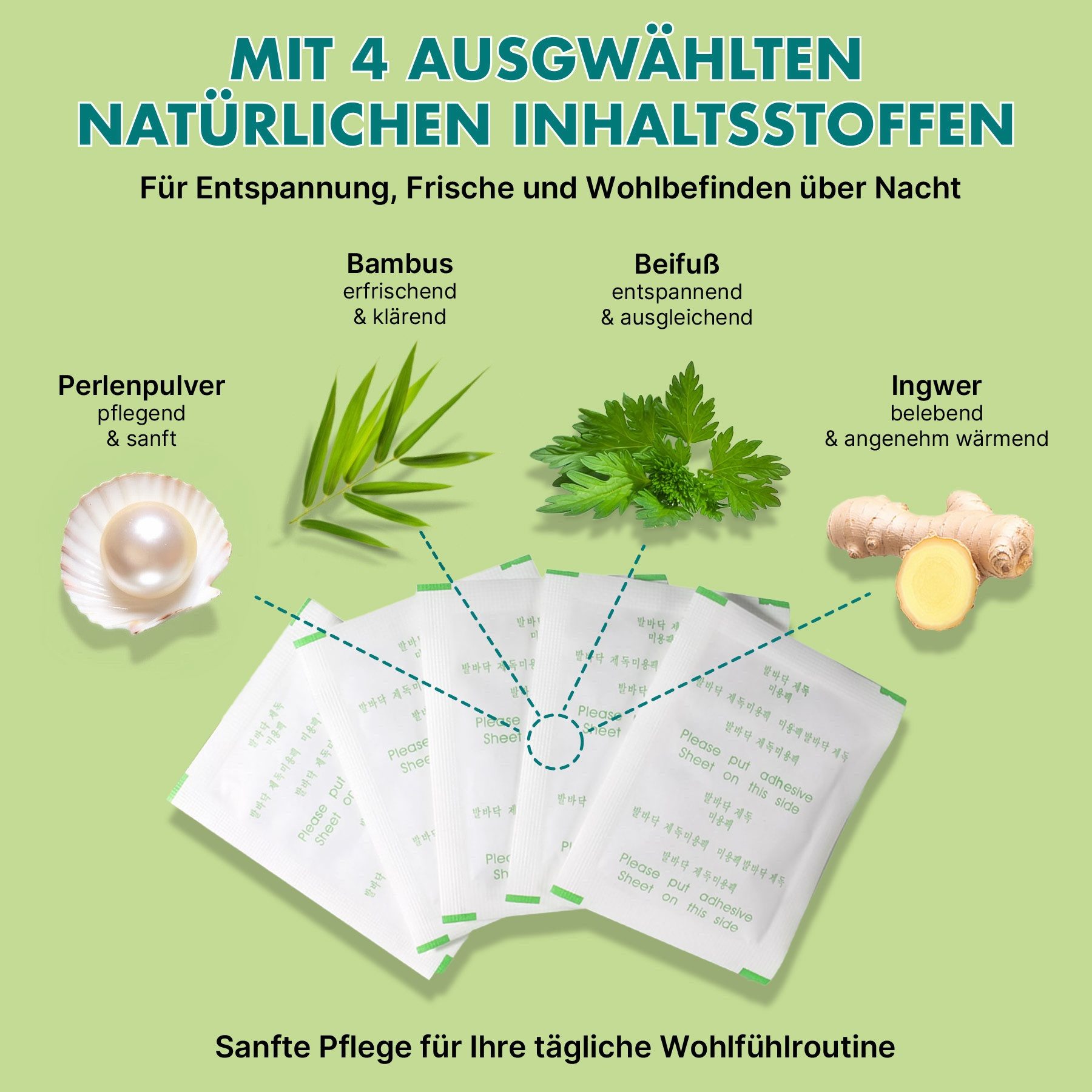 ALIVER Fußmaske Fußpflaster Fuß Pflaster Foot Pads Bambusessig Vegan, Fußpflaster, Patches