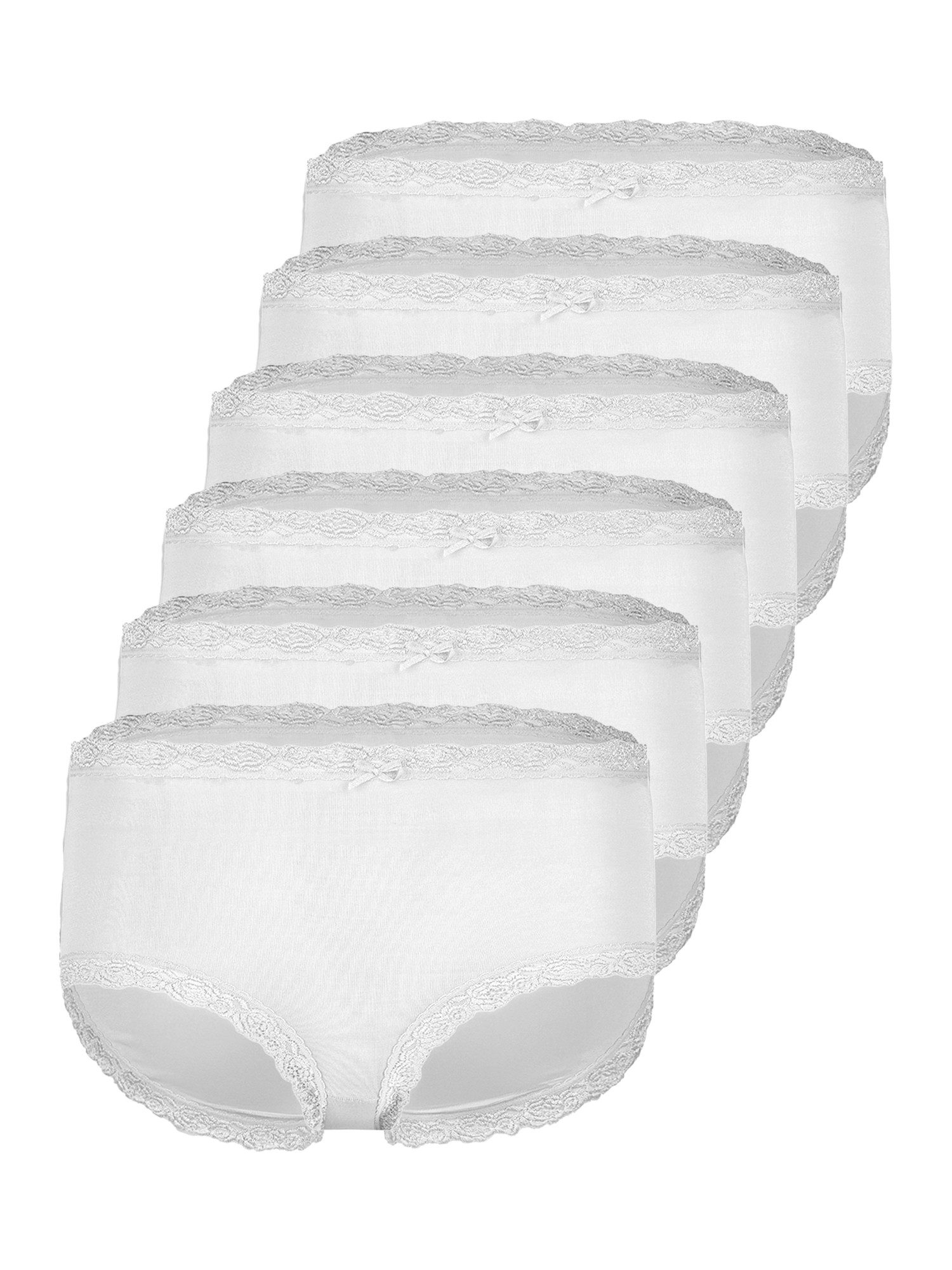 Nina Von C. Taillenslip 6er Pack Damen Taillenslip Multiple Packs (Packung, 6-St) hoher Modal-Anteil, weich, romantische & glänzende Blütenspitze