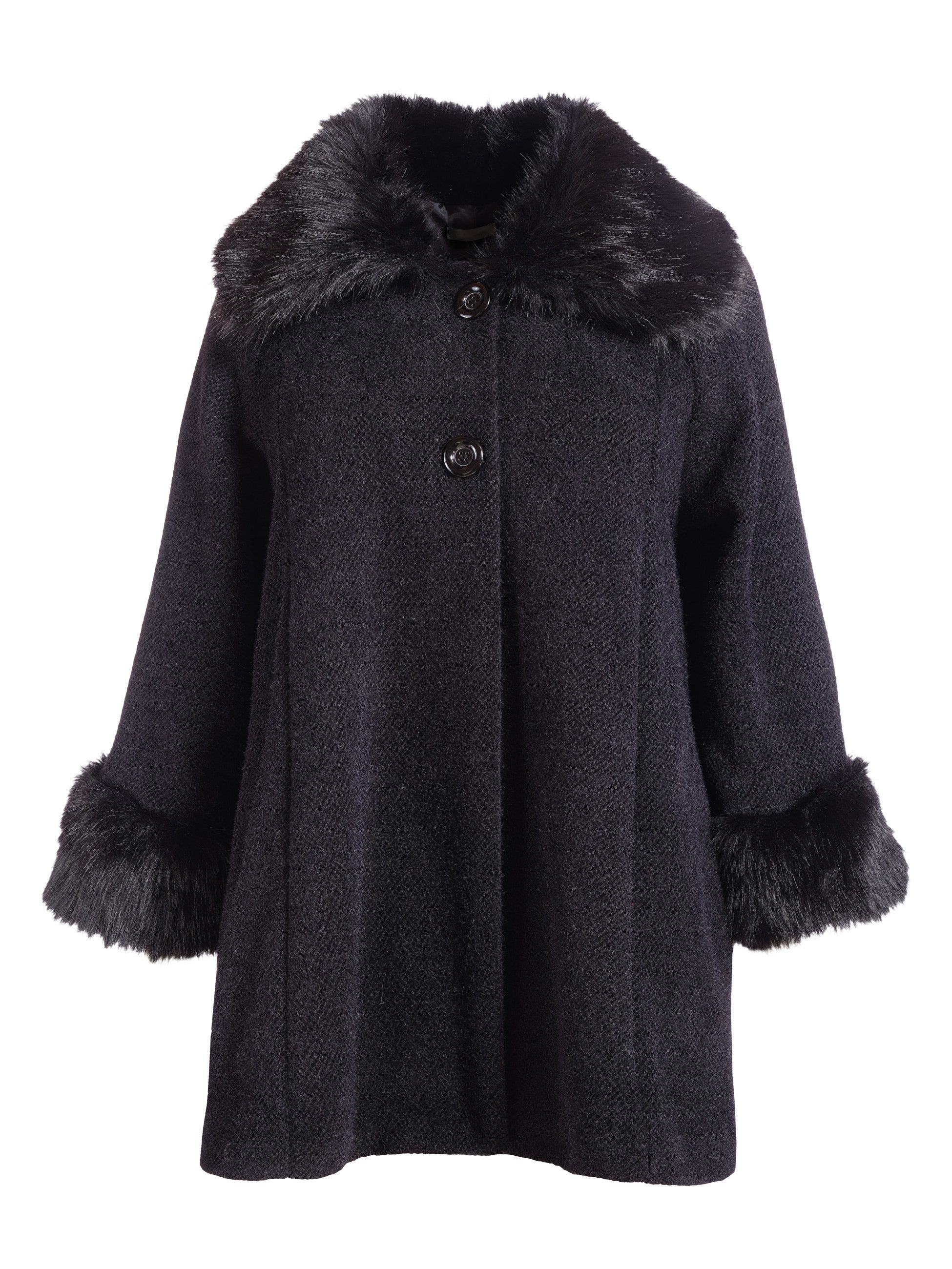 PEKIVESSA Winterjacke Elegante Jacke mit Fellimitatkragen gefüttert mit Kun günstig online kaufen