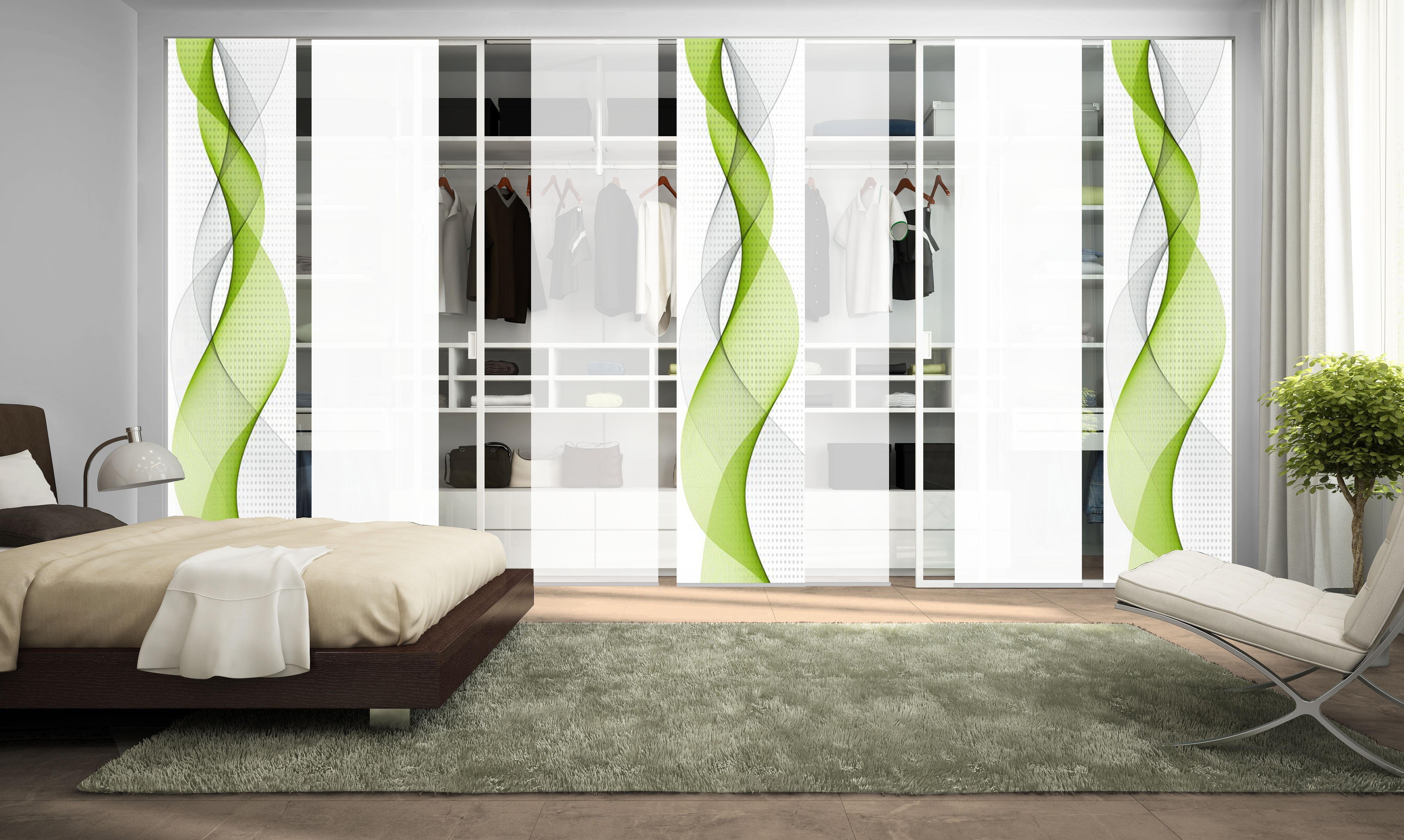 HOME WOHNIDEEN Schiebegardine OPALIA 7ER SET (7 St), Paneelwagen, halbtransparent, Microfaser, HxB: 245x60