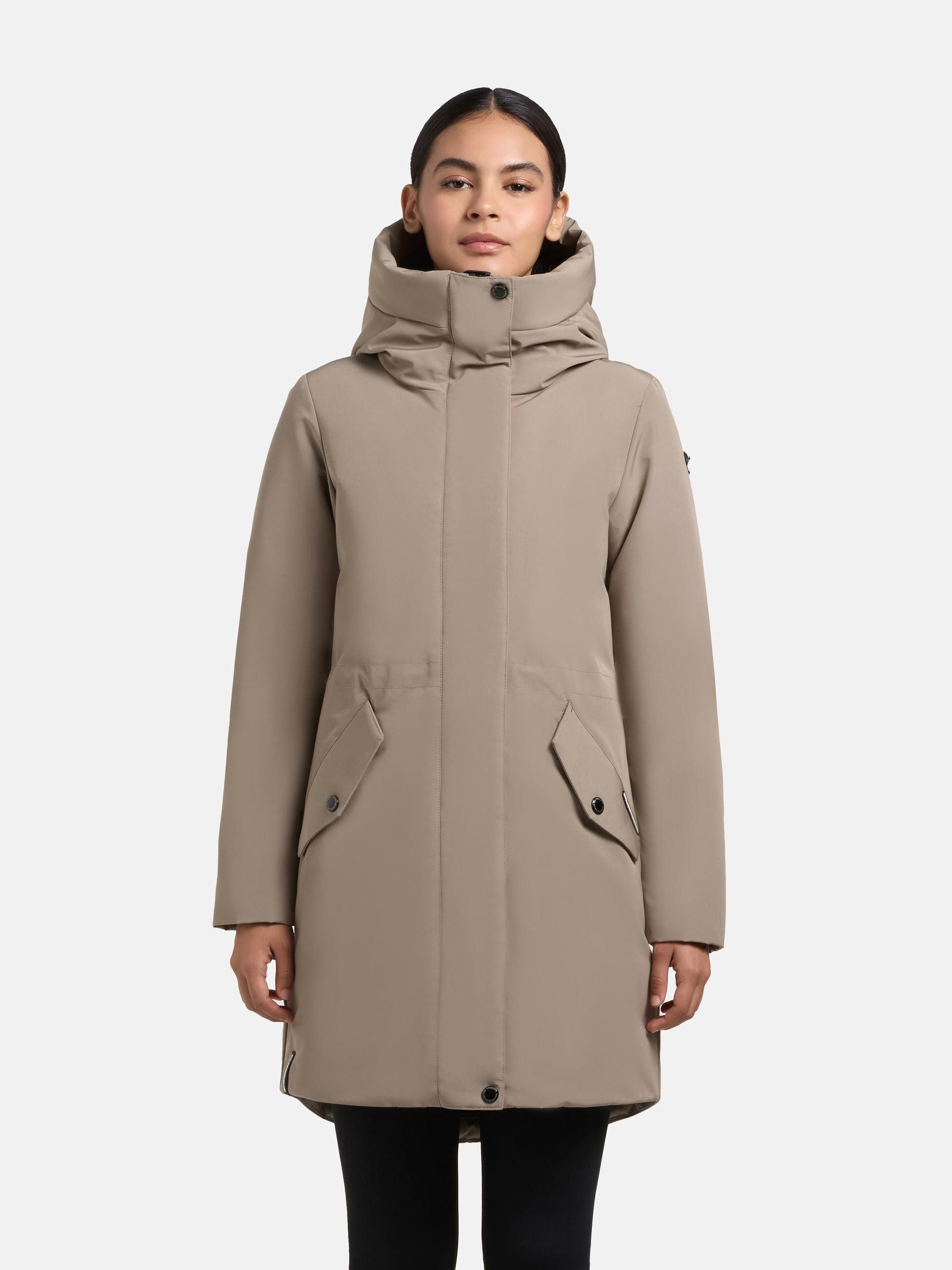 khujo Wintermantel Diance Lange Damen Winterjacke mit großer Kapuze günstig online kaufen