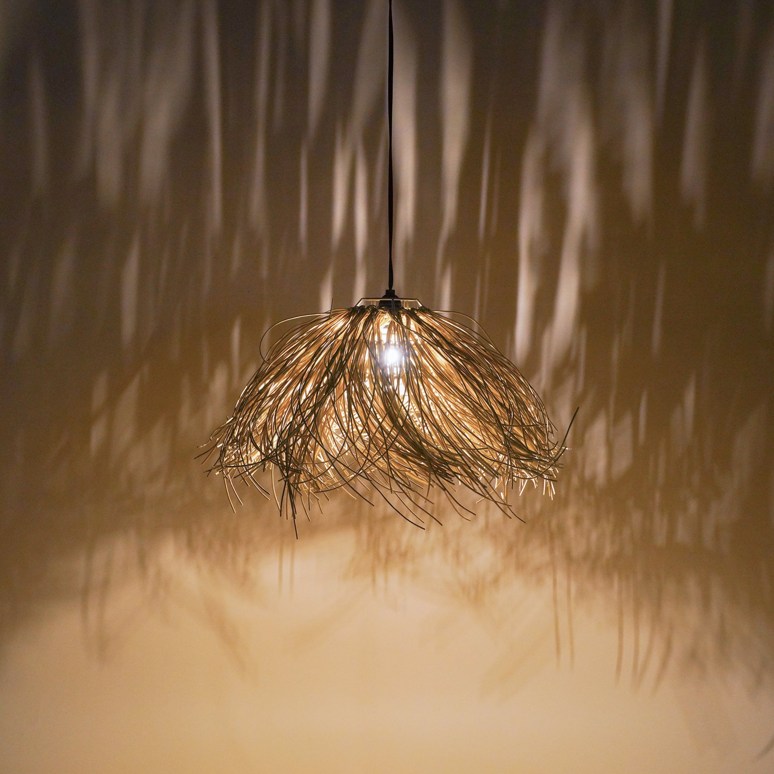 esotec LED Gartenleuchte Boho Solarleuchte Alexandria, Polyrattan 2800K warmweiß 60x20cm 102251, Automatisch EIN/AUS, LED fest integriert, 2800K warmweiß, Polyrattan-Design und wechselbare retro LED Glühbirne