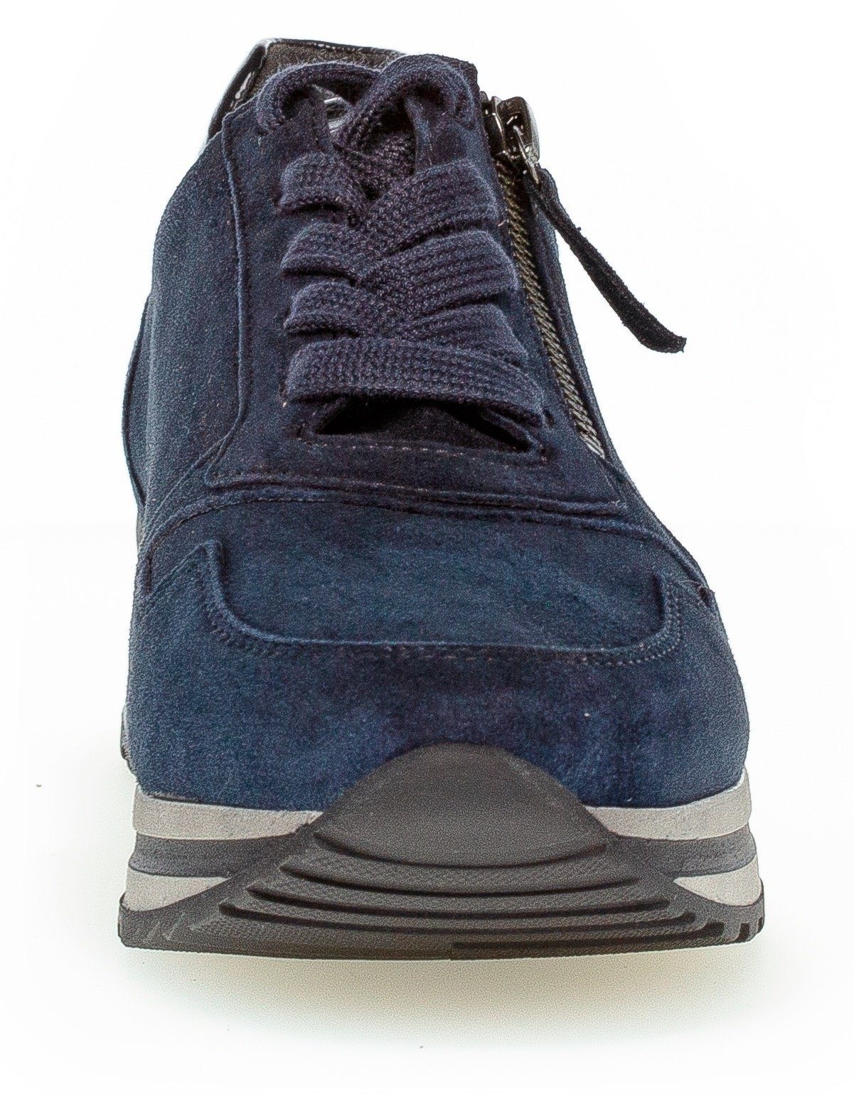 Gabor mit H-Weite (dark-blue) Keilsneaker gepolstertem Schaftrand, Blau Turin