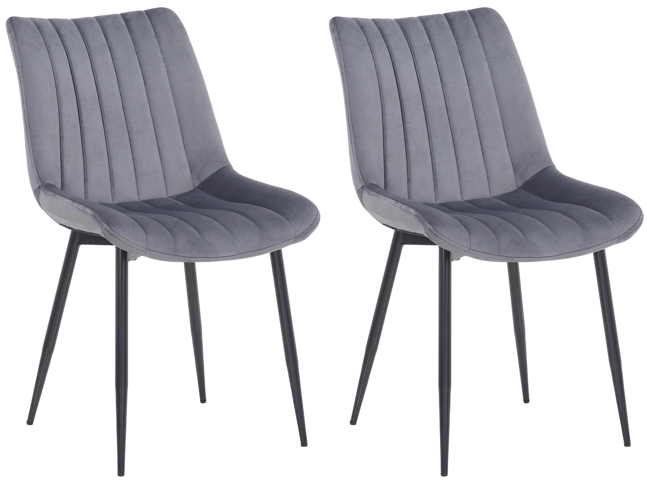 CLP Esszimmerstuhl Rahden Samt (2er Set), Metall-Gestell, gepolstert