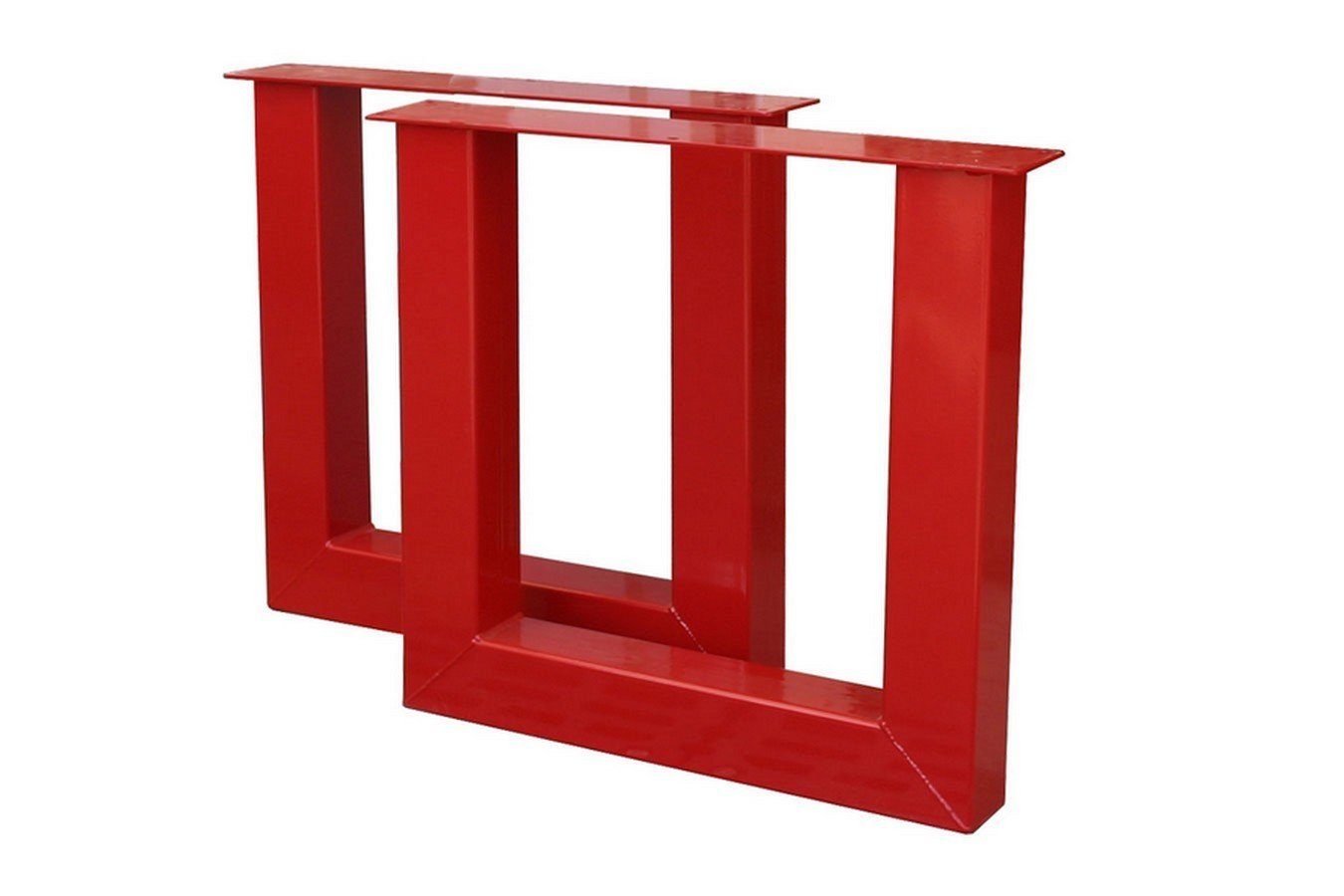 Tischbeine Tischhelden 2-er Stahl Set rot U-Gestell Tischbein