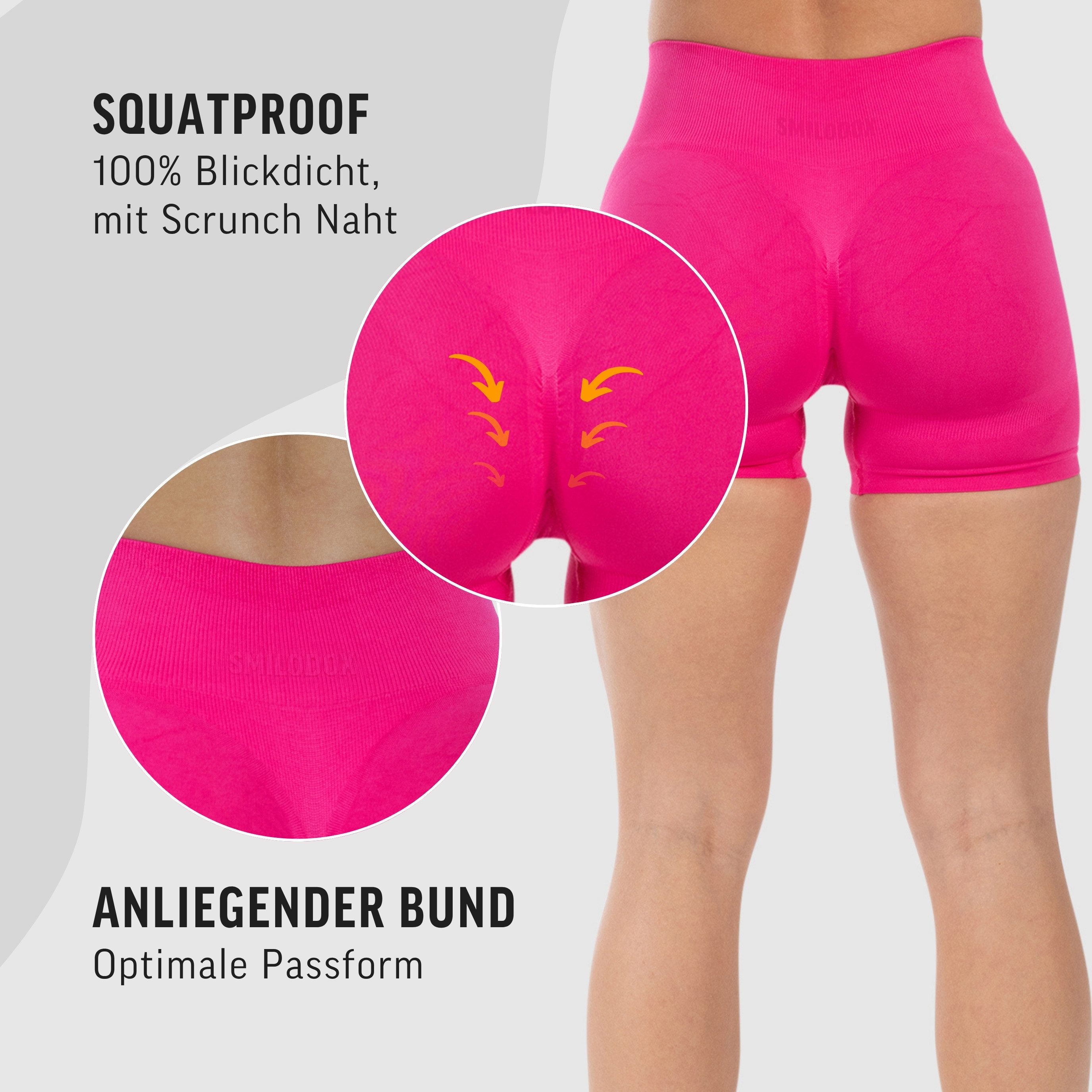 Smilodox Shorts Priska Gymshorts Damen, Shaped Fit, Seamless Radlerhose, Squatproof Scrunch, schweißabweisend, Funktionsmaterial, feminin, Komfort – Bild 5 von 5