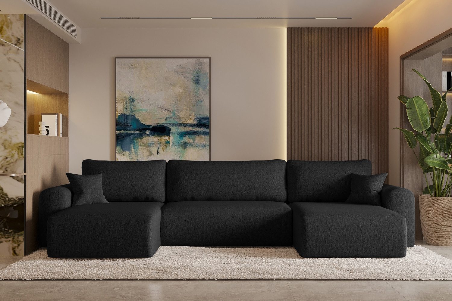 Kaiser Möbel Ecksofa mit schlaffunktion und bettkasten, Sofa U-form, Couch CAPRI Beitrag, Sofa U-Form / Ecksofa