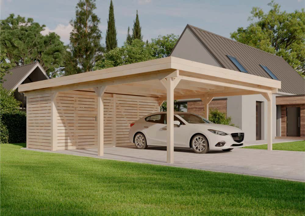 Alpholz Doppelcarport Freya, BxT: 600x800 cm, in Naturbelassen