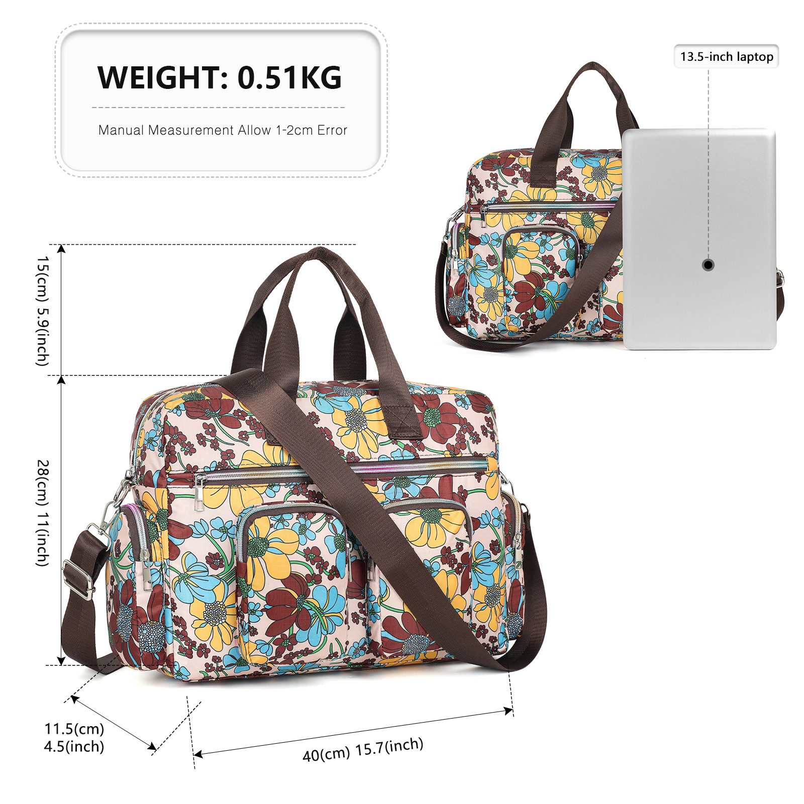 KONO Handtasche Damenhandtasche, Wasserdicht mit Blumenmuster günstig online kaufen