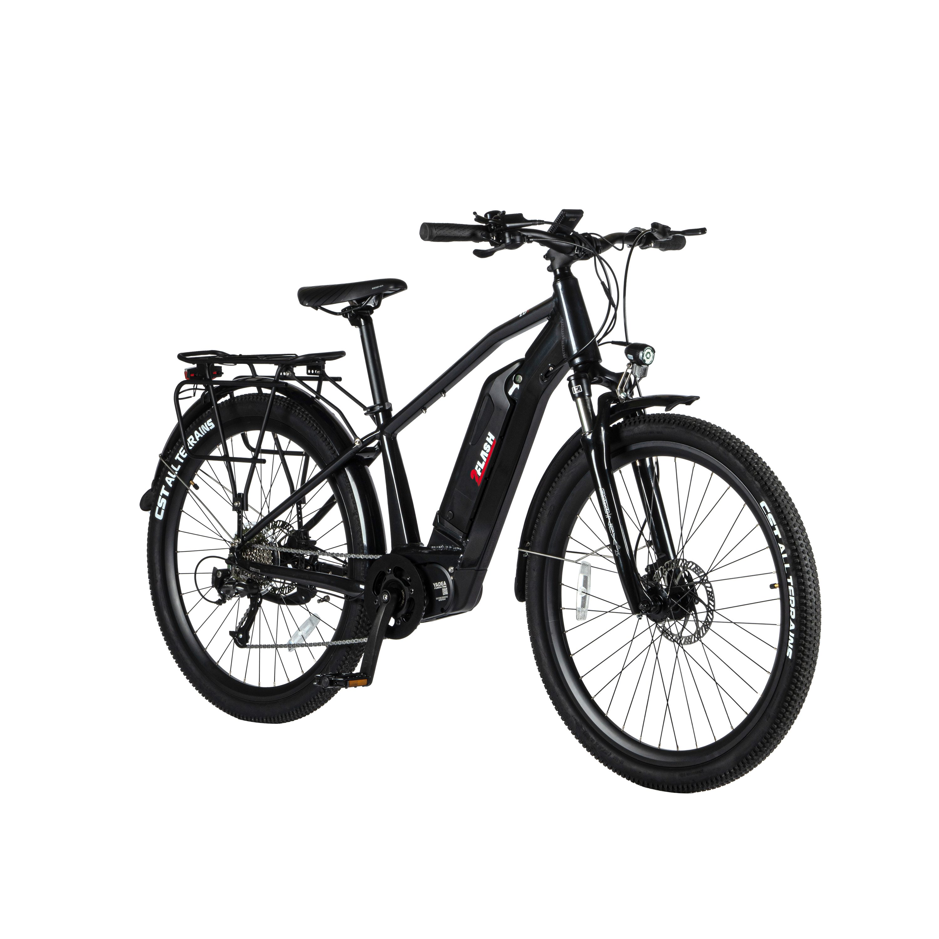 E-Bike Kettenschaltung, Schwarz, E-Bike StVZO 2Flash 468,00 Akku, Zoll, 27,5 Trekking 9 LU1 tlg), 2FLASH Gang, (374,4Wh), 36V (2 Heckmotor, Wh