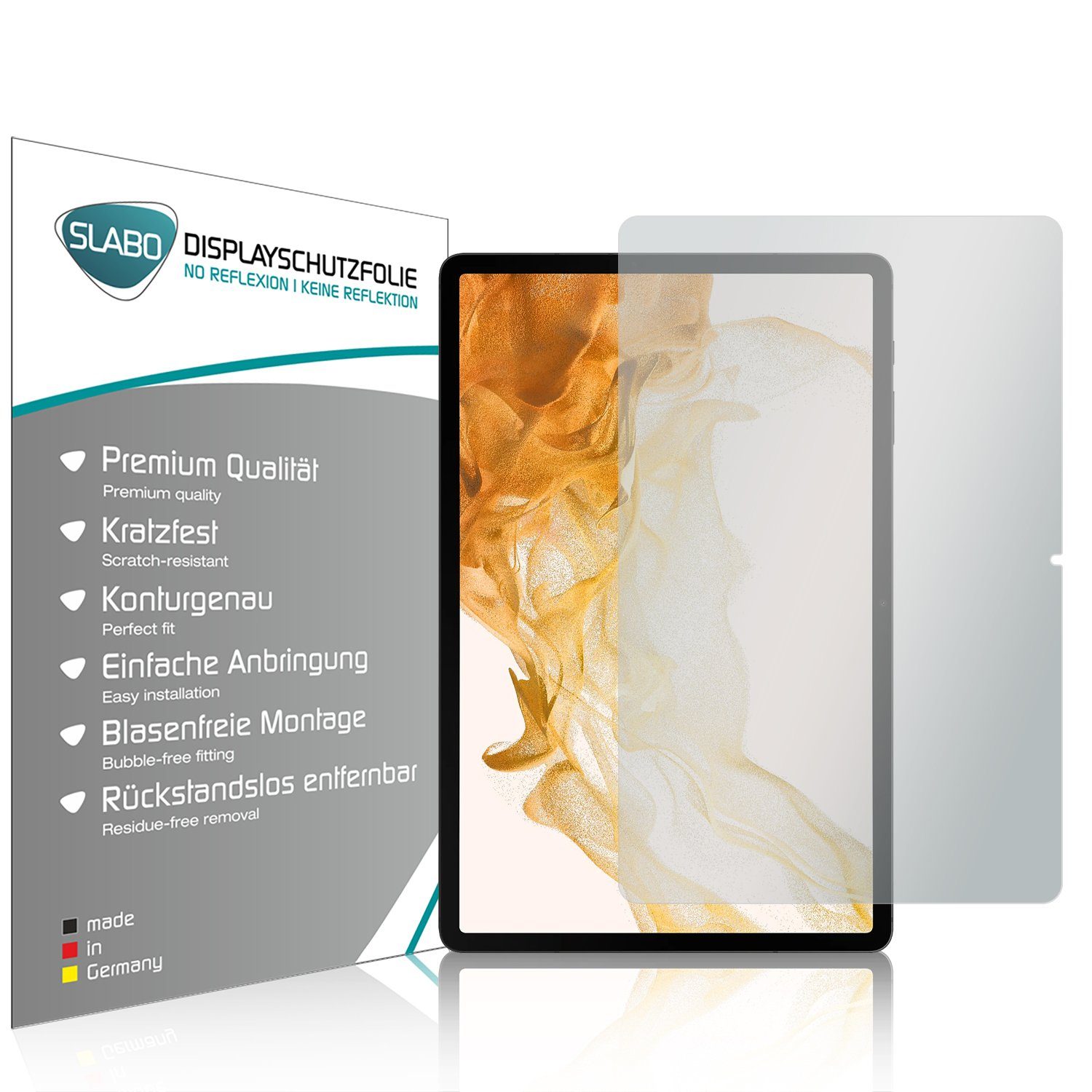 SLABO Schutzfolie 2 x Displayschutzfolie No Reflexion, Samsung Galaxy Tab S8+ S8 Plus (5G Wi-Fi) (SM-X806B / SM-X800N)