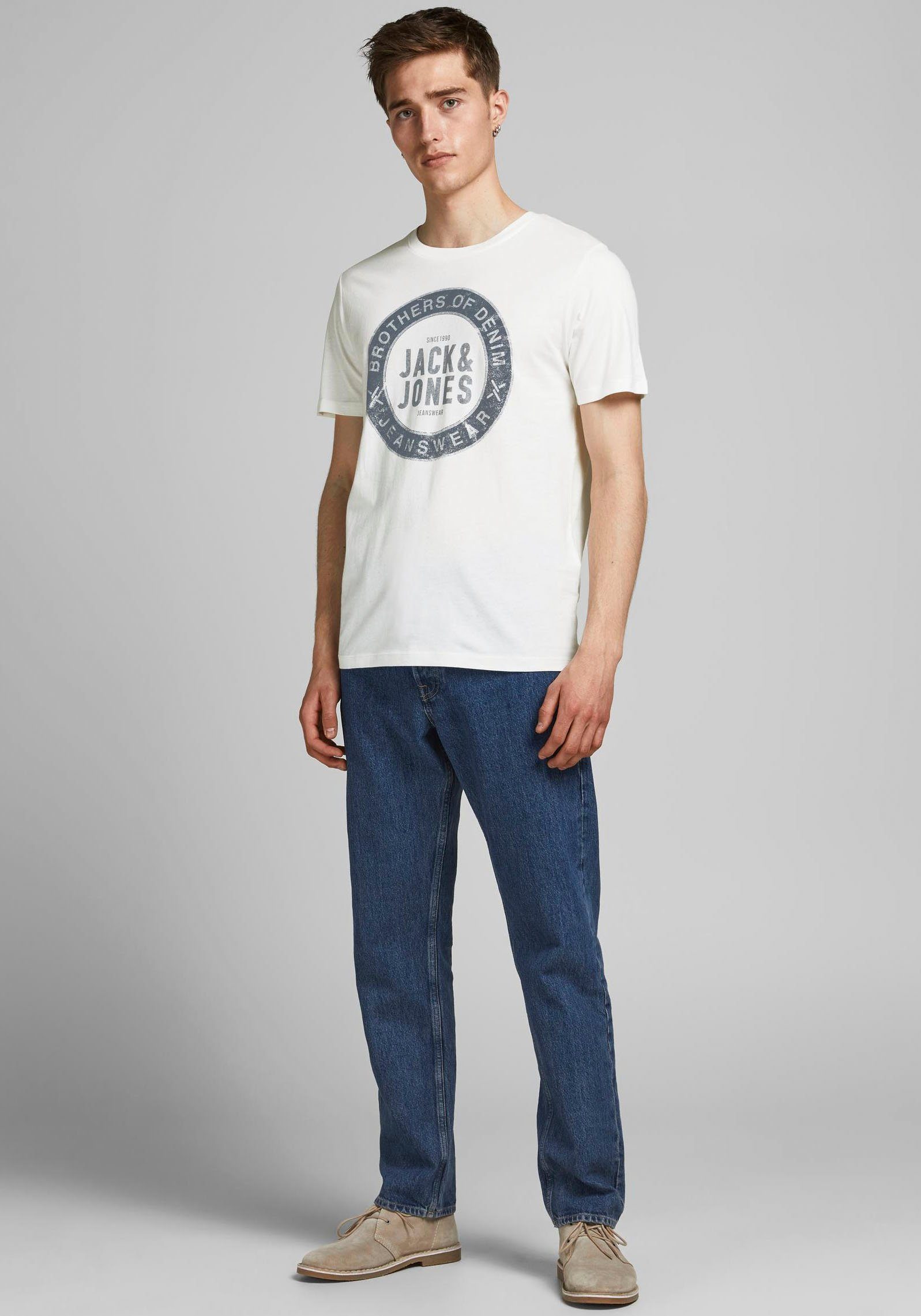 Jeans T-Shirt Jack Jones & Tee offwhite