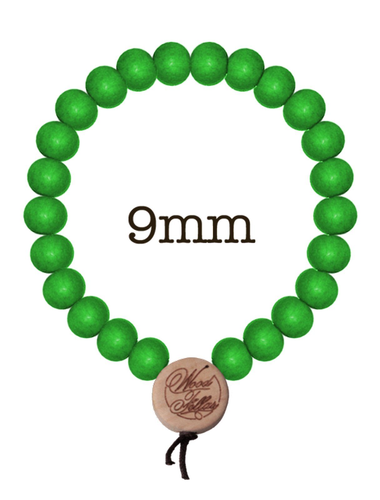 mit Holz-Armband Holzanhänger Armband Deluxe Neongrün basic Pearl Bracelet FELLAS WOOD FELLAS WOOD Schmuck