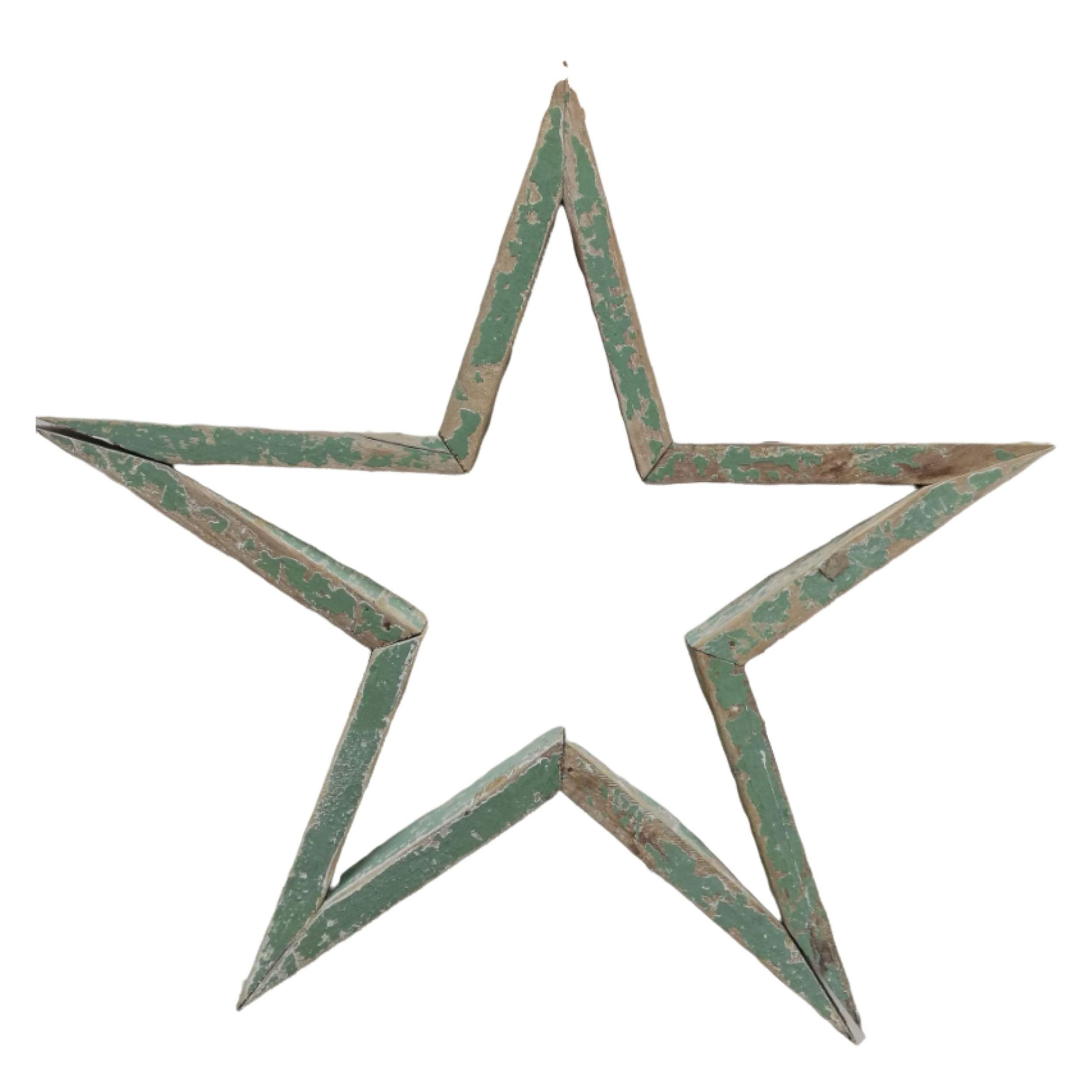 Florissima Dekostern Stern aus Holz in Antikgrün 43cm