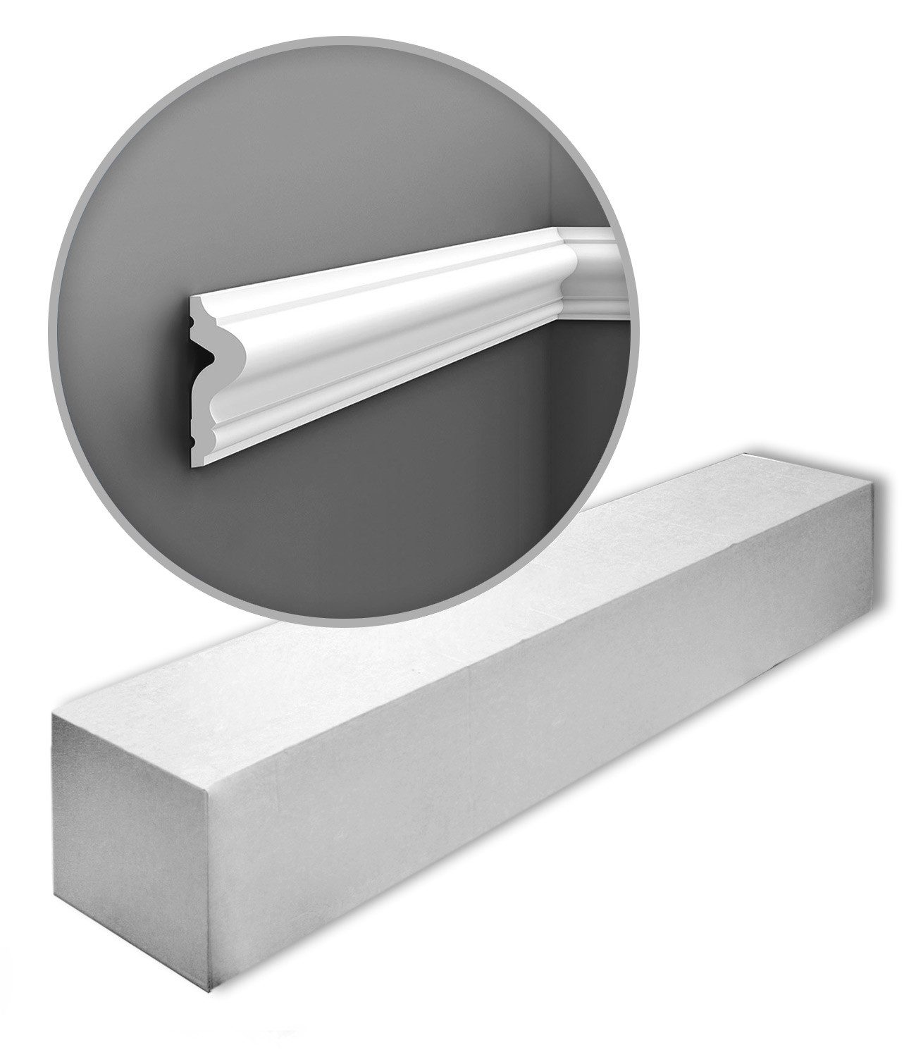 Orac Decor Zierleiste PX175-box AXXENT Wandleisten 1 Karton SET mit 8 Friesleisten 16 m, kleben, Duropolymer®, 48-St., 1 x Karton SET, 1 Karton SET mit 48 Leisten Wandleisten Stuckleisten 96 m