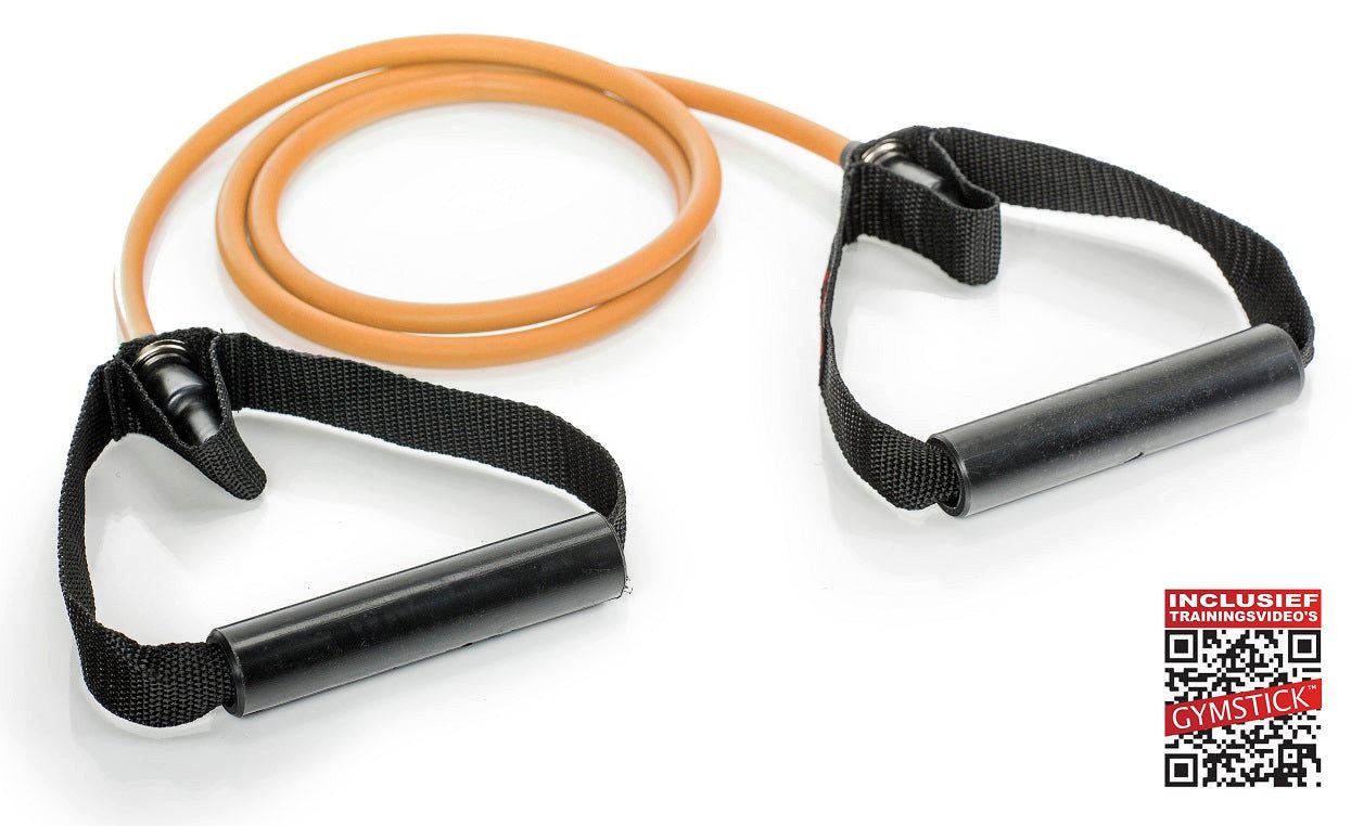 Gymstick Trainingsband Gymstick Widerstandskabel mit Handgriffen, 140 cm - mit Trainingsvideo