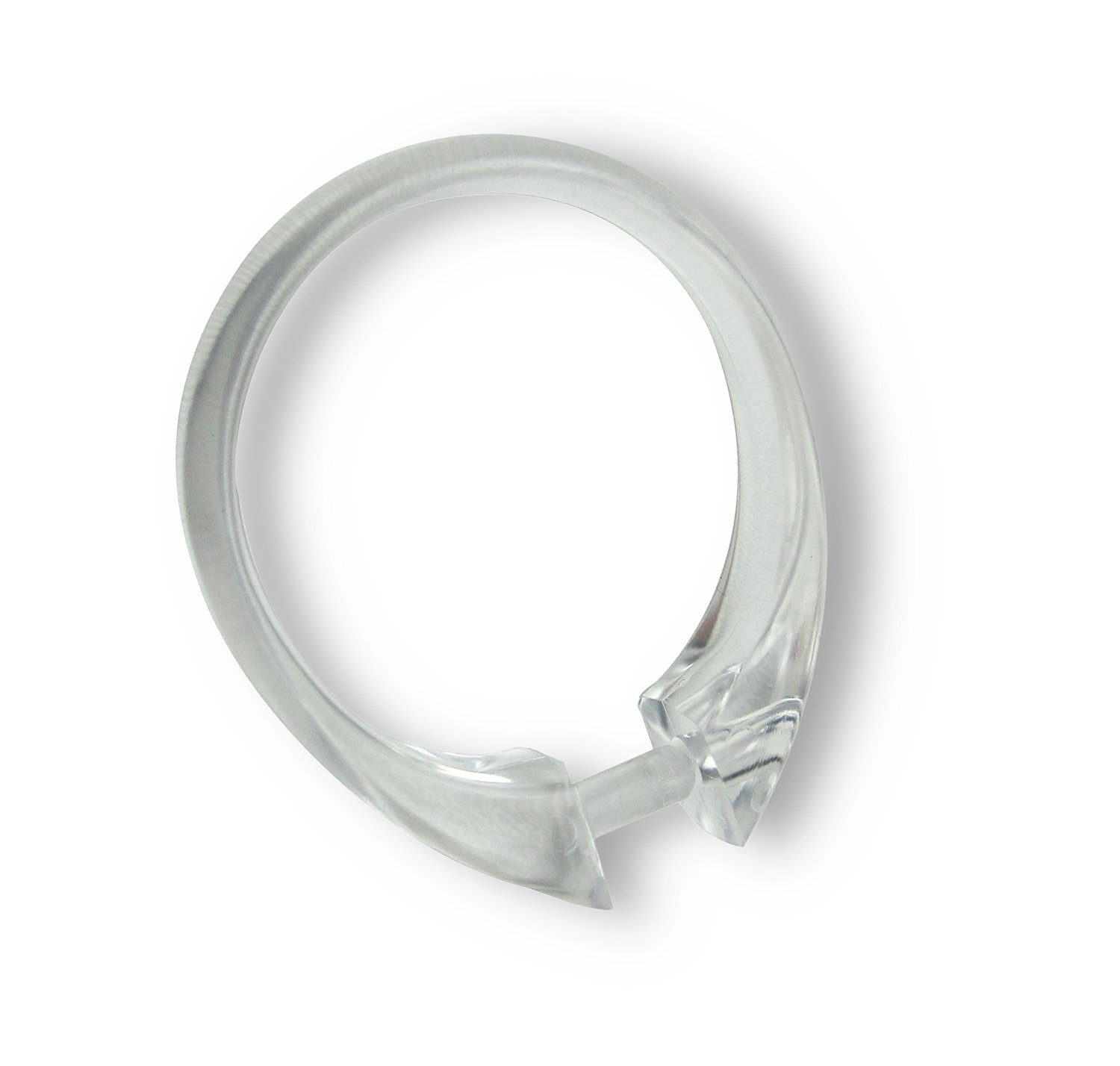 nodeko Duschvorhangringe Duschmantelringe, transparent, Ø innen 42 x 45 mm, verwendbar für alle gängingen Duschvorhangstangen, (Packung mit je 8 Stück oder 12 Stück, 8-St), sehr stabile Qualität