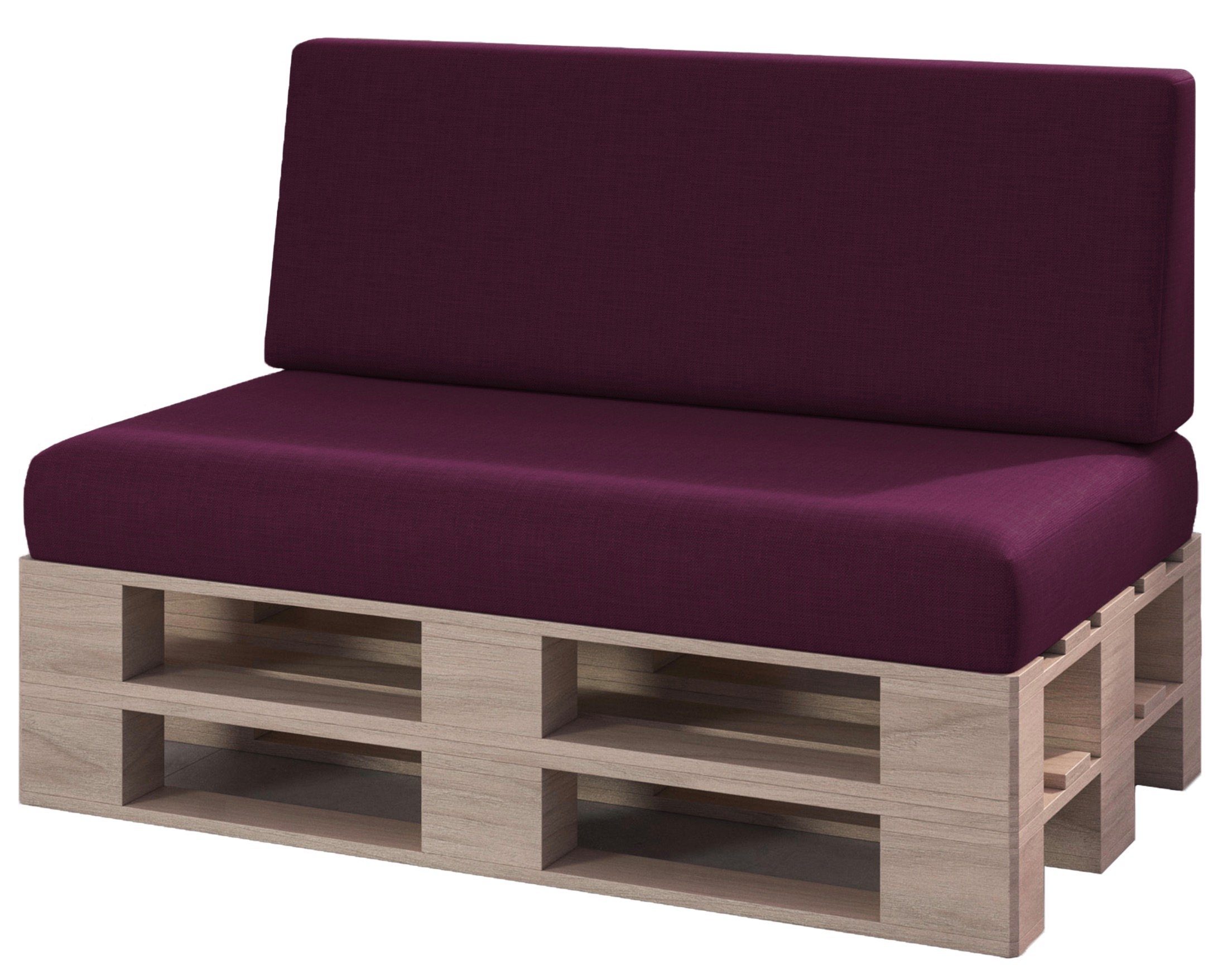 sunnypillow Palettenkissen Milano - 2er Set Palettenauflage mit abnehmbarem Bezug Kaltschaum, 2er Set Sitz- und Rückenkissen