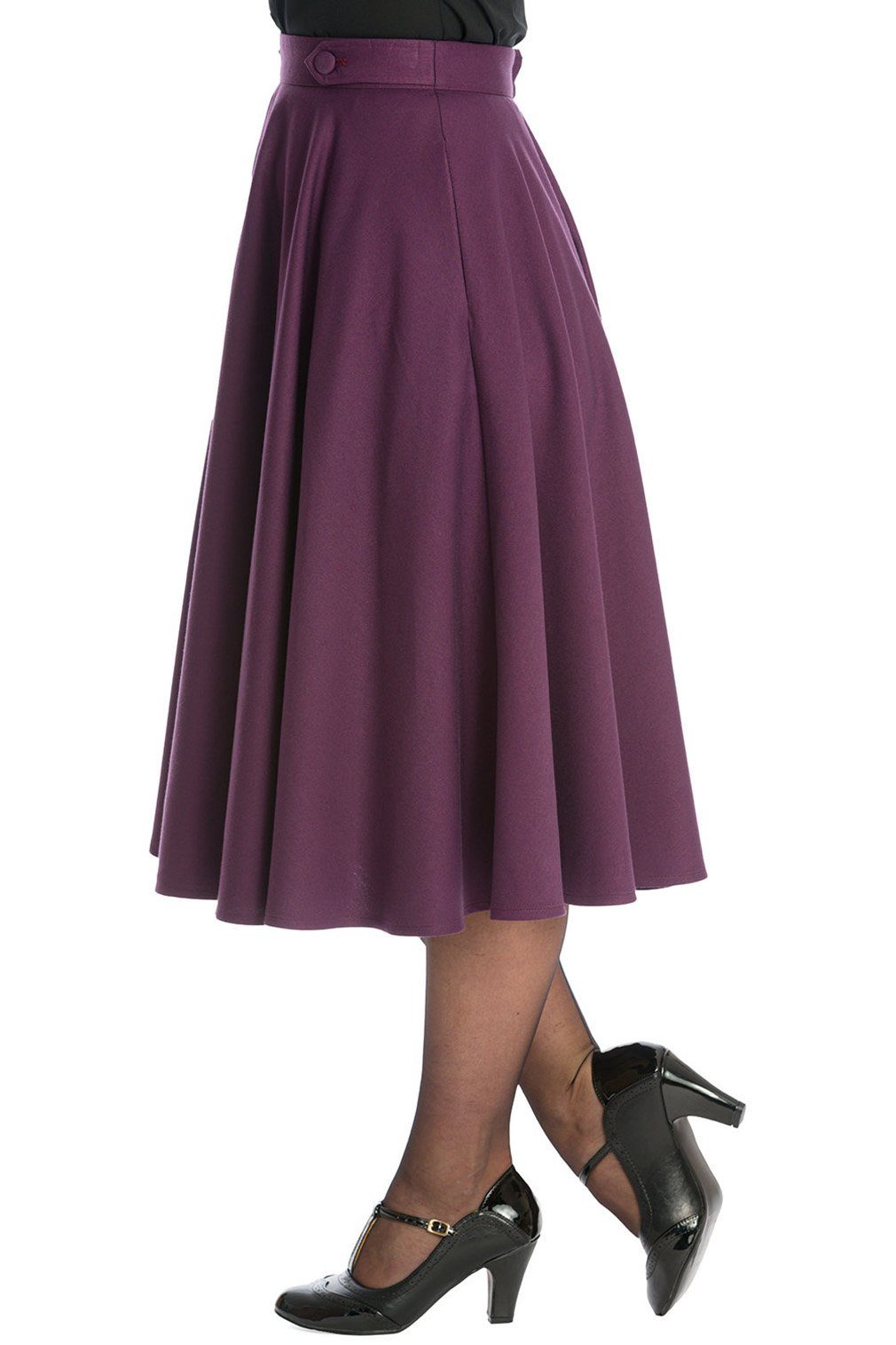 Banned A-Linien-Rock Di Di Plain Lila Retro Vintage Swing Skirt