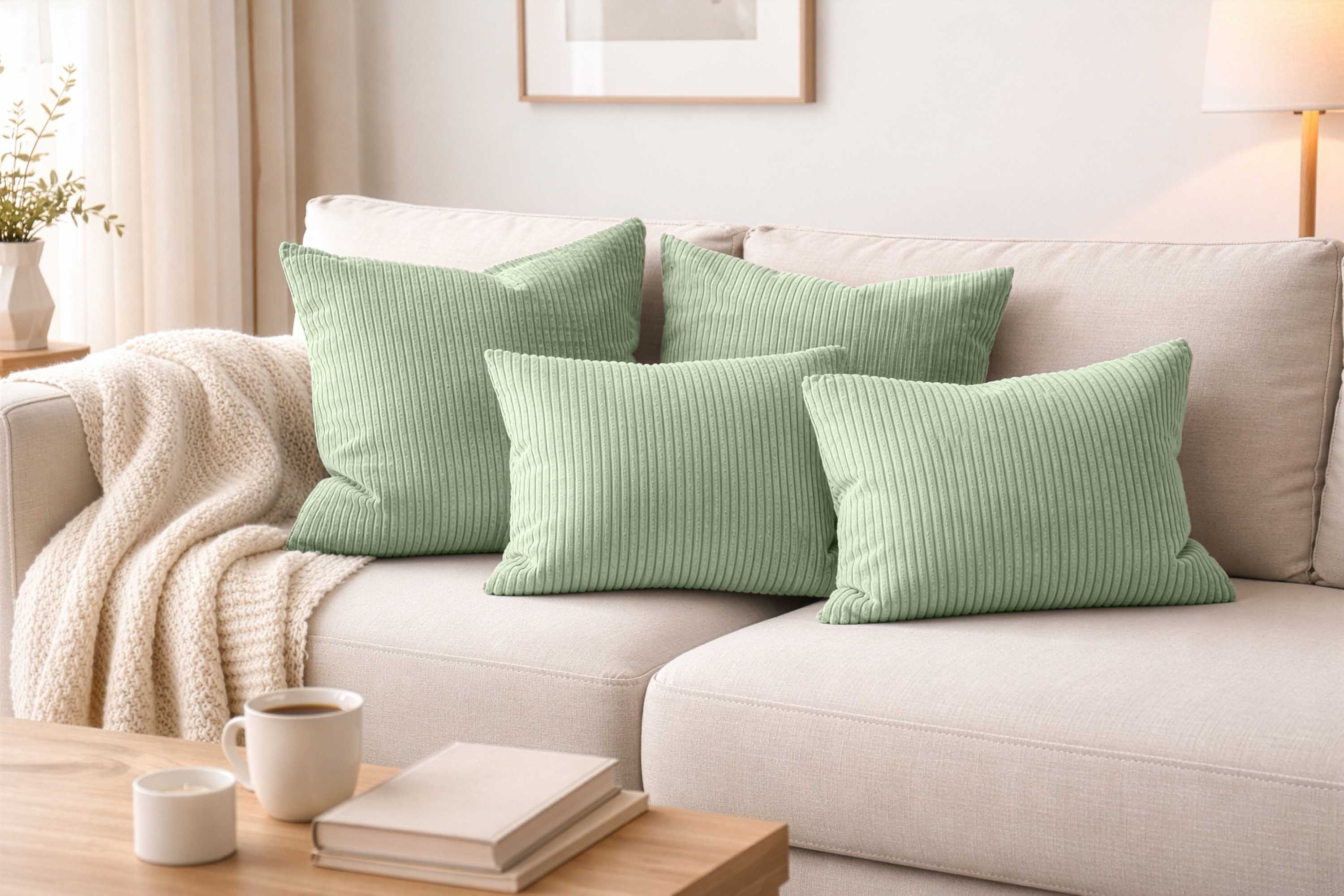 Amilian Dekokissen - Kissen Set 4er - Sofakissen mit Füllung 2x 50x50 + 2x 35x45cm, (4 Stück) Kuschelkissen - Zierkissen mit Kissenfüllung - Couchkissen