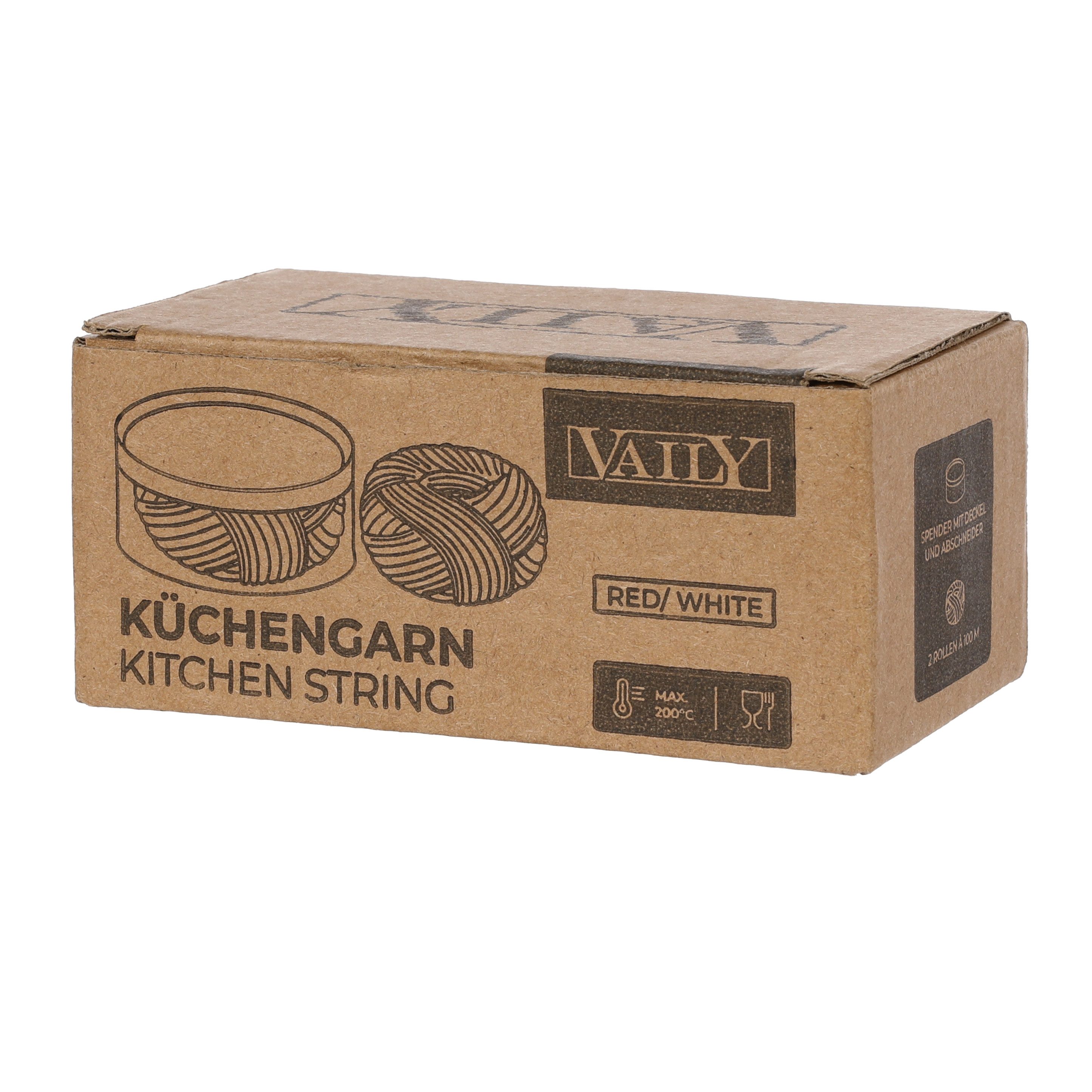 Vaily Küchengarn Bratenschnur Grillschnur 2er Pack mit Box Küchengarn, 200,00 m, Hitzebeständig – Bild 4 von 5