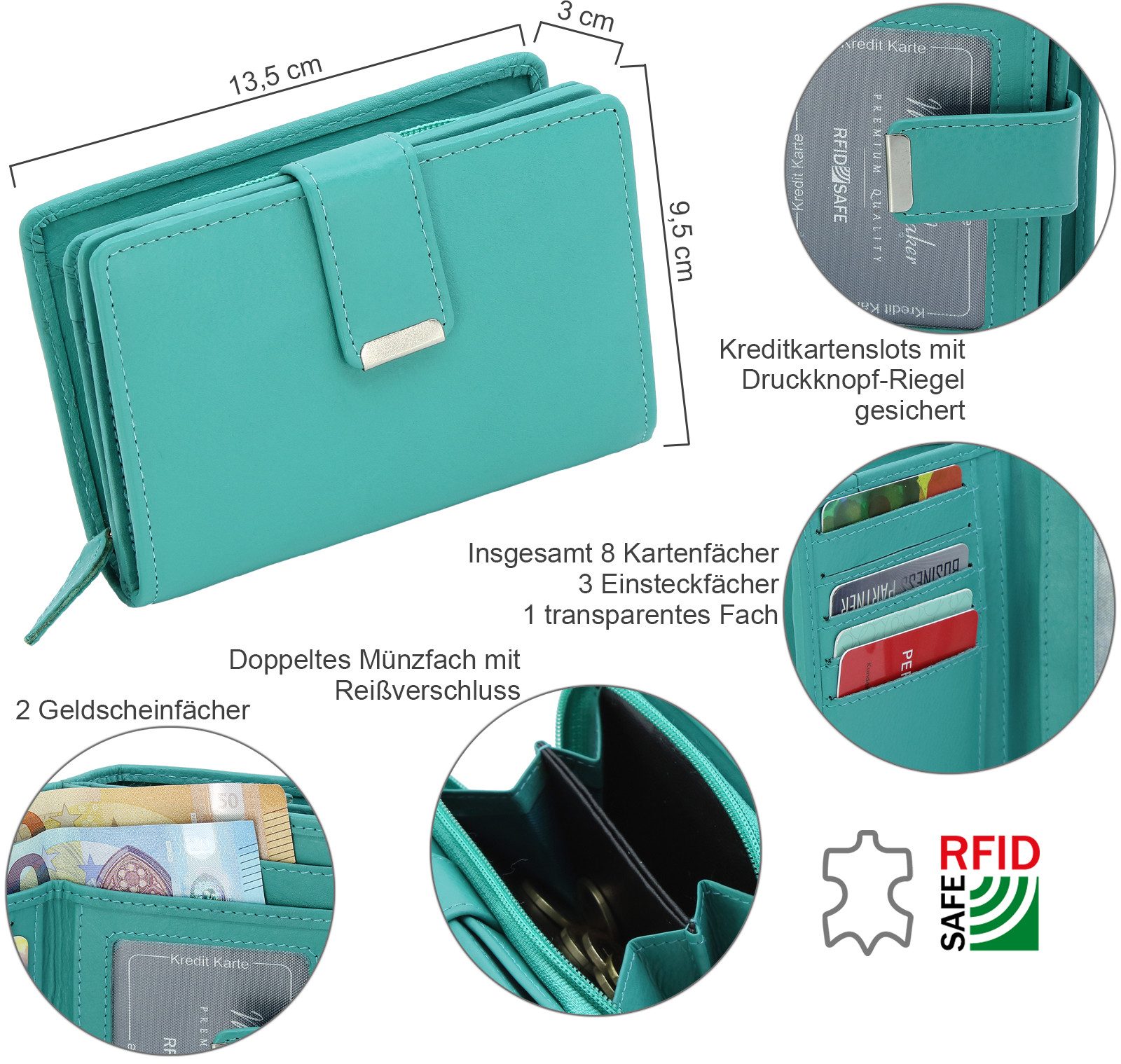 Money Maker Geldbörse Damen Leder Portmonee handlicher Geldbeutel aufklappb günstig online kaufen