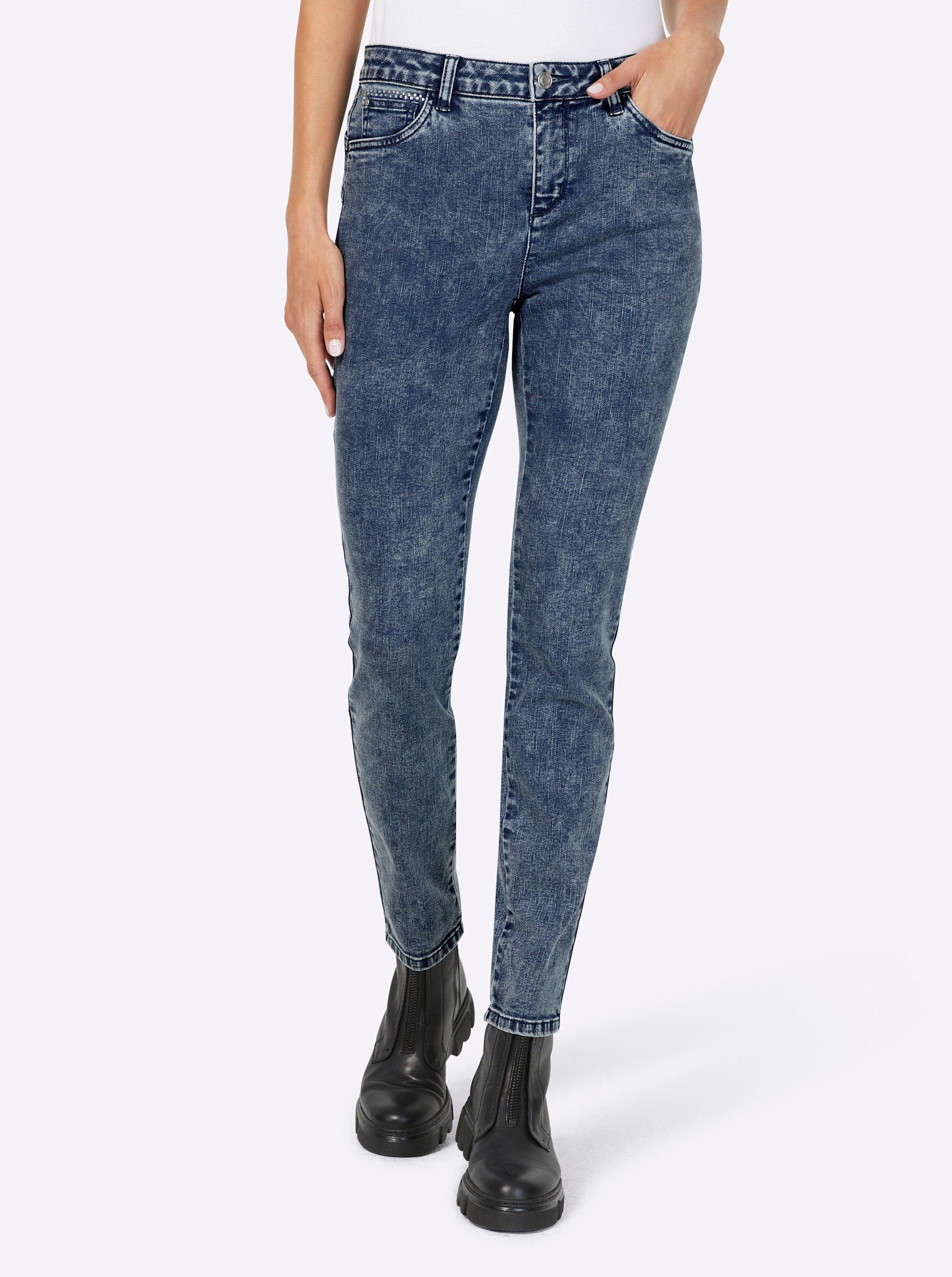 Jeans Bequeme heine blue-stone-washed