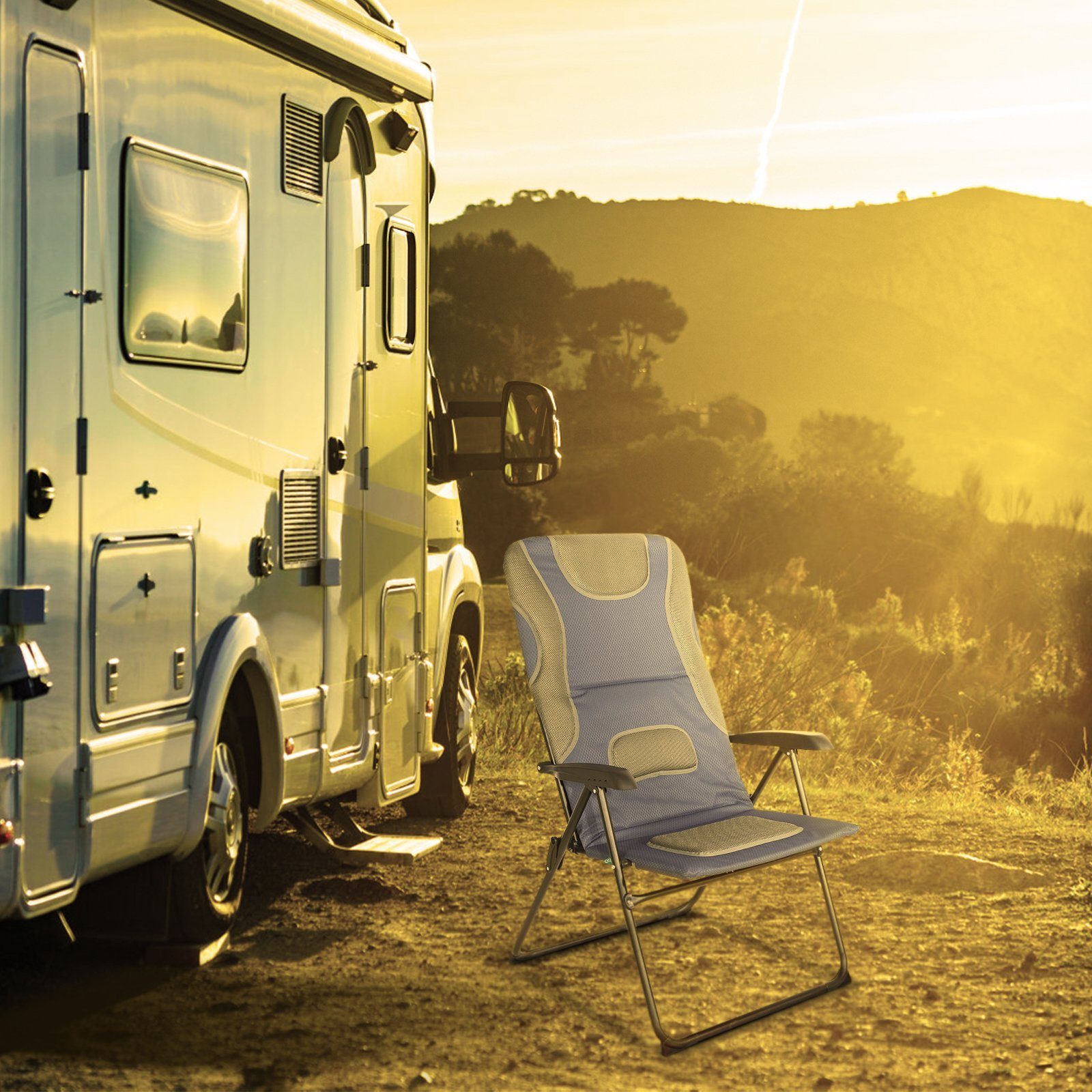 HOMECALL Campingstuhl Hochlehner Gartenstuhl Klappstühle Gepolstert Faltstu günstig online kaufen