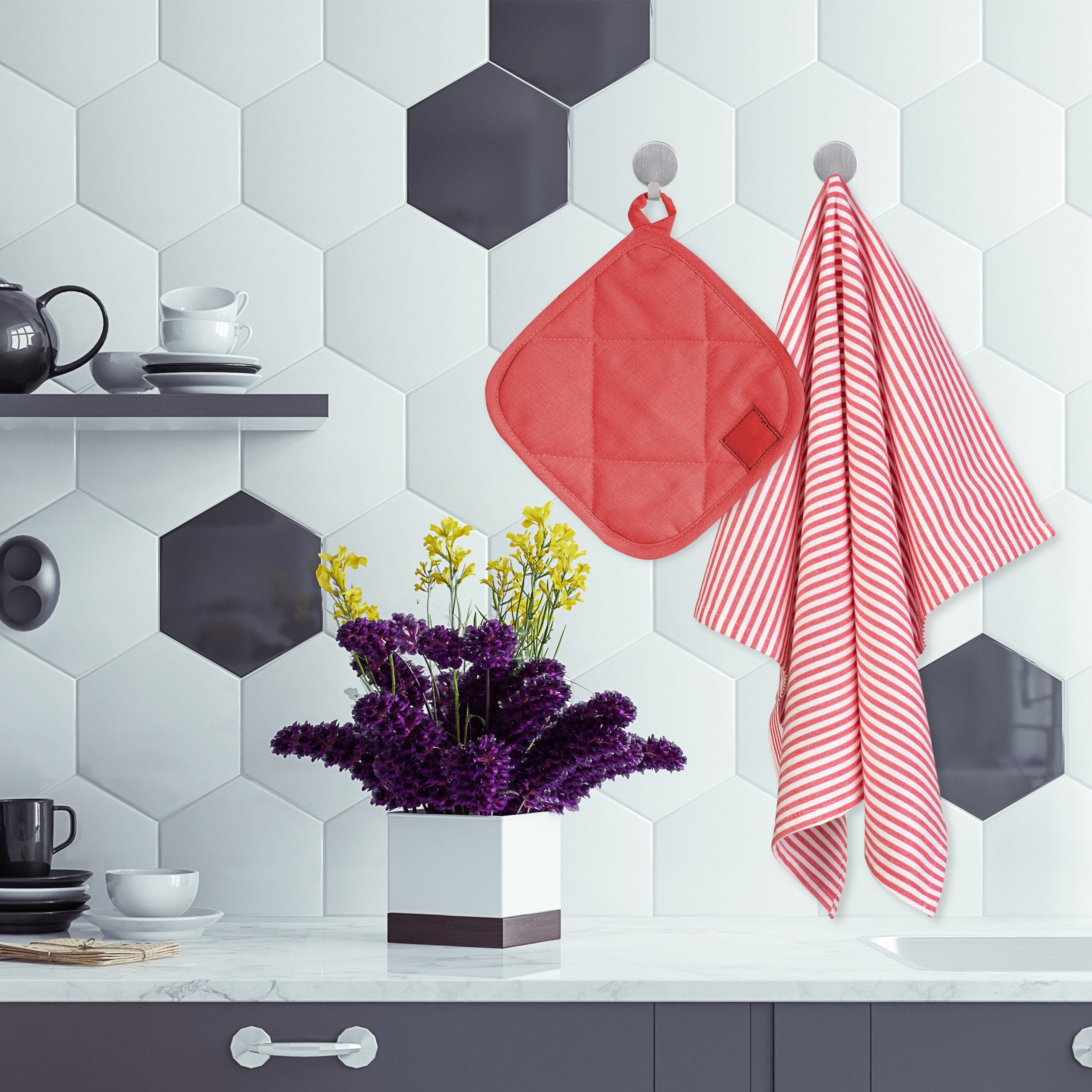 relaxdays Klebehaken 24er Set Edelstahl