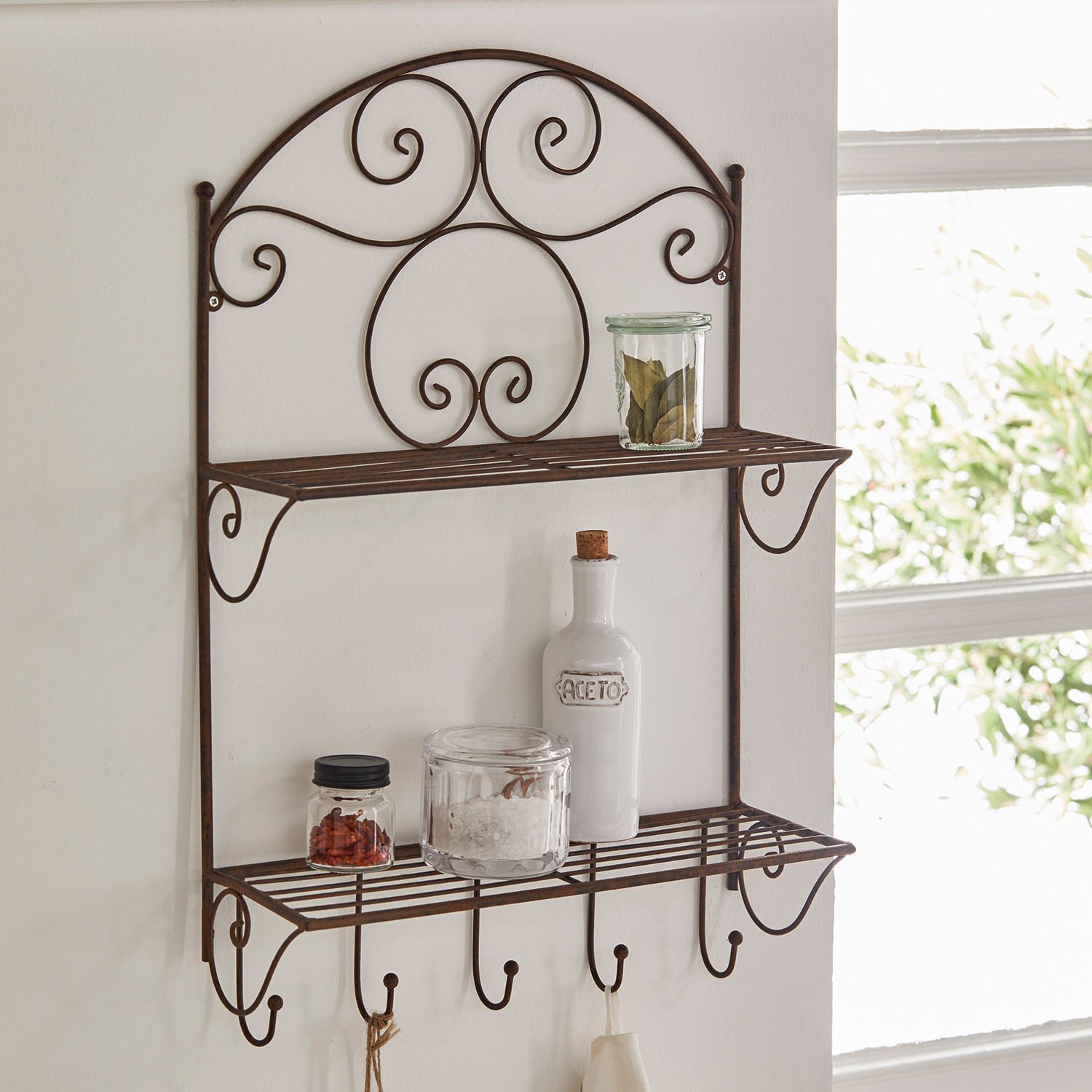 Mirabeau Wandregal Regal Estevan antikbraun günstig online kaufen
