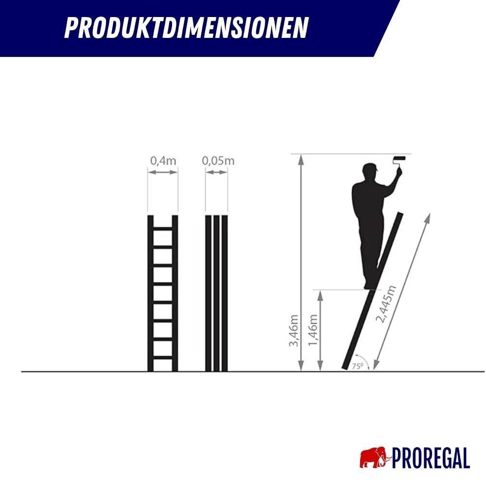 PROREGAL® Anlegeleiter Sprossen-Anlegeleiter ECONOMY PLUS, ohne günstig online kaufen