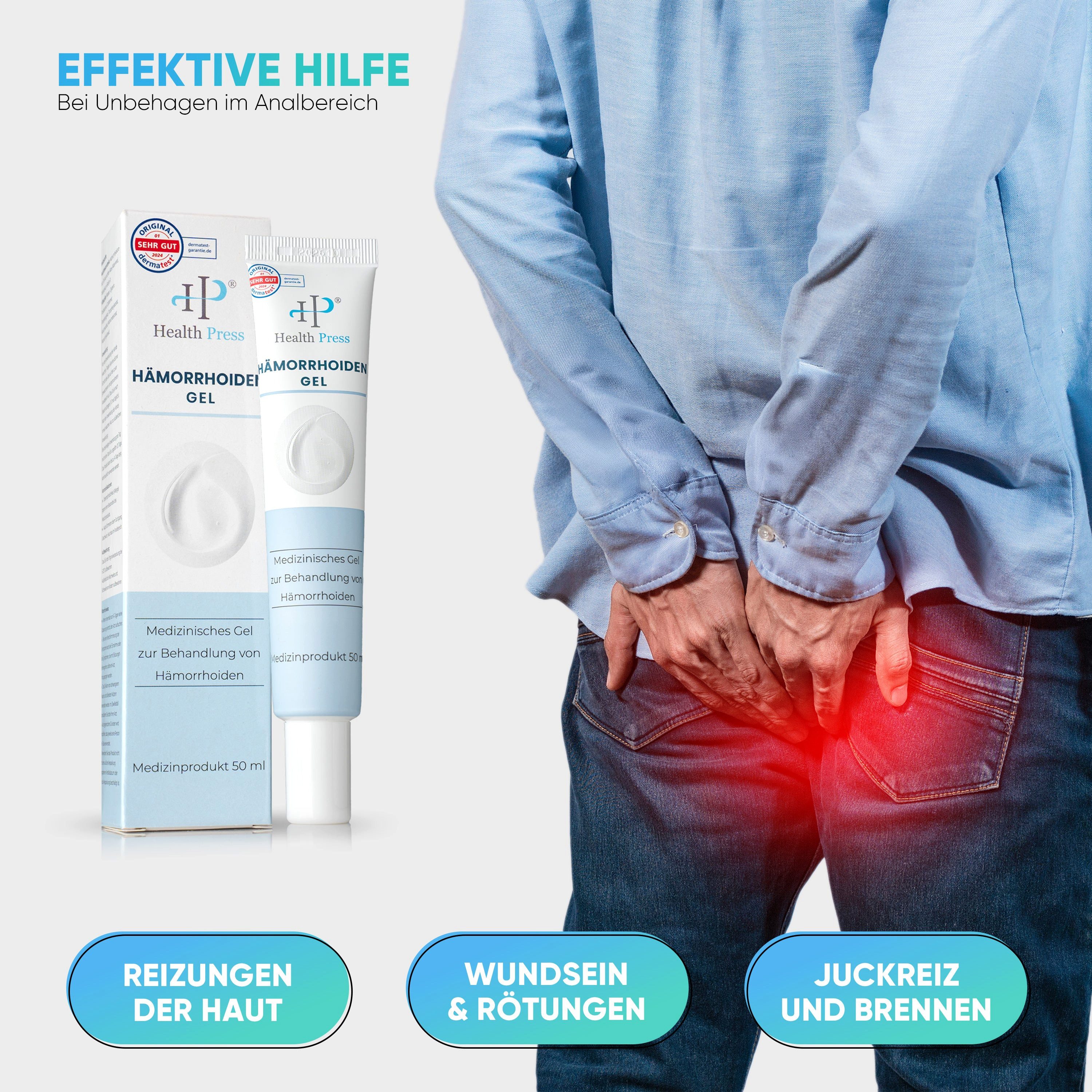 Health Press Körpergel Hämorrhoiden Salbe – 50 ml Hämorrhoiden Gel
