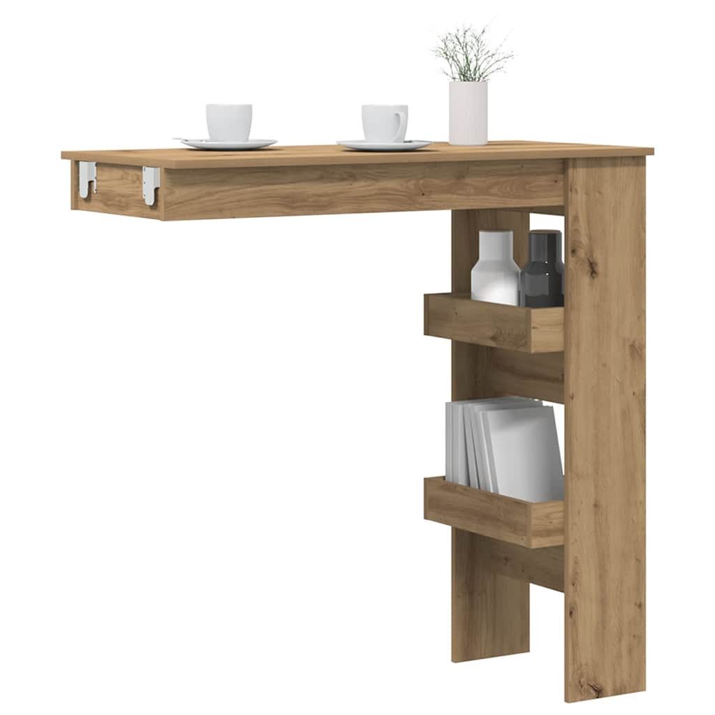 vidaXL Bartisch NA Wand-Bartisch Artisan-Eiche 102x45x103,5 cm Spanplatte