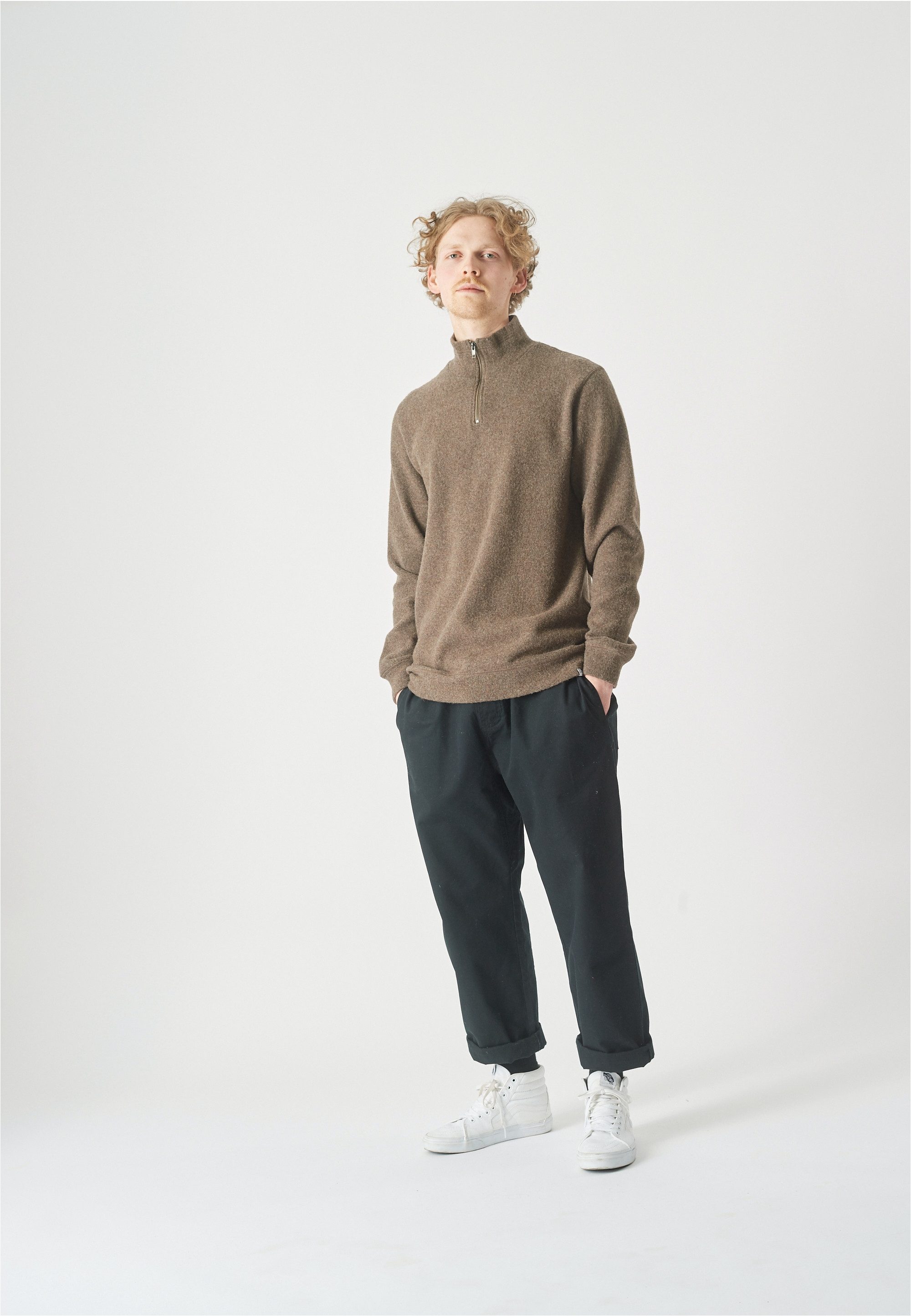 Cleptomanicx Strickpullover Noitch mit gebondeter Jersey-Innenseite